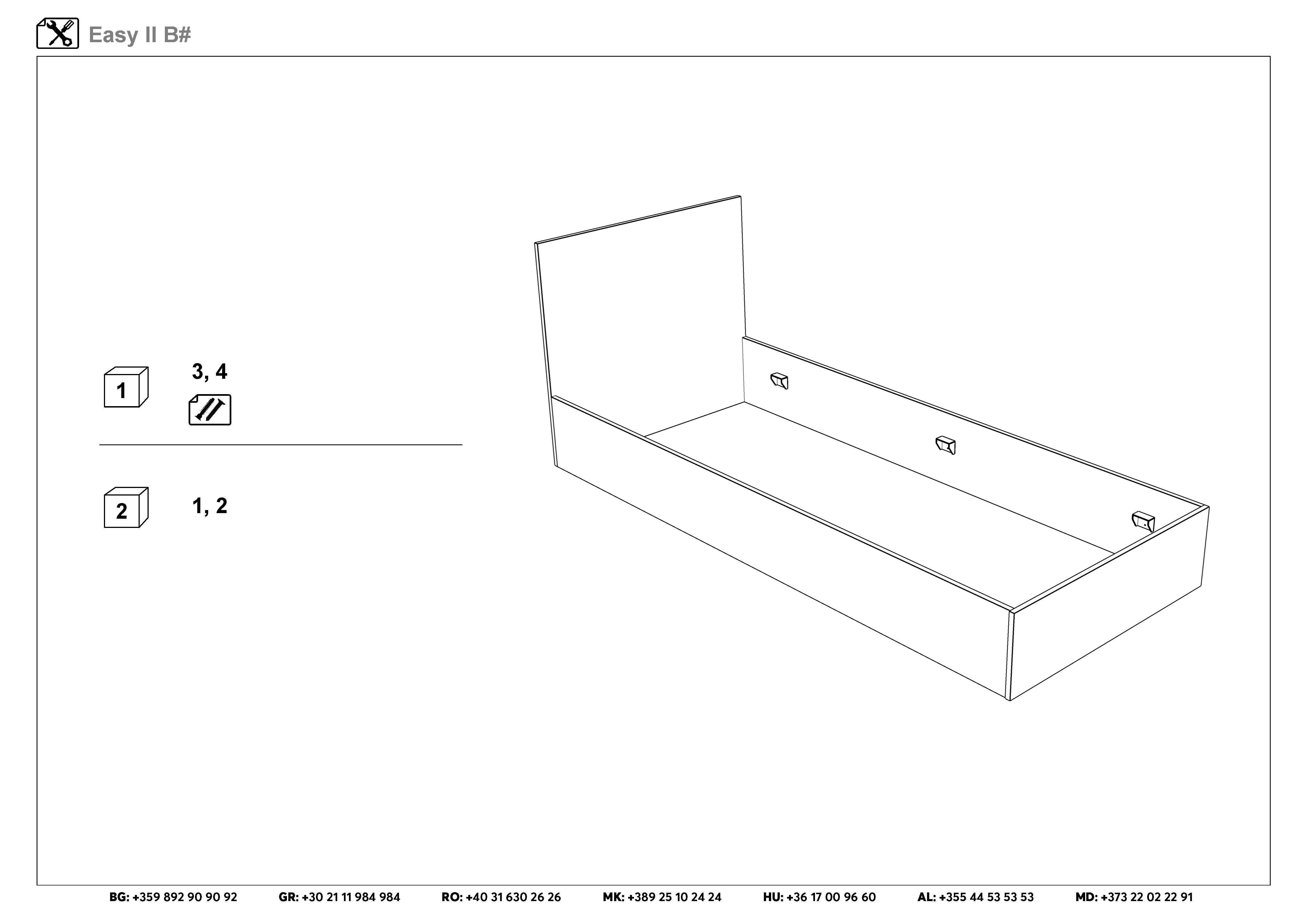 Монтажна схема на продукт - Pat Izi pentru saltea 90/200