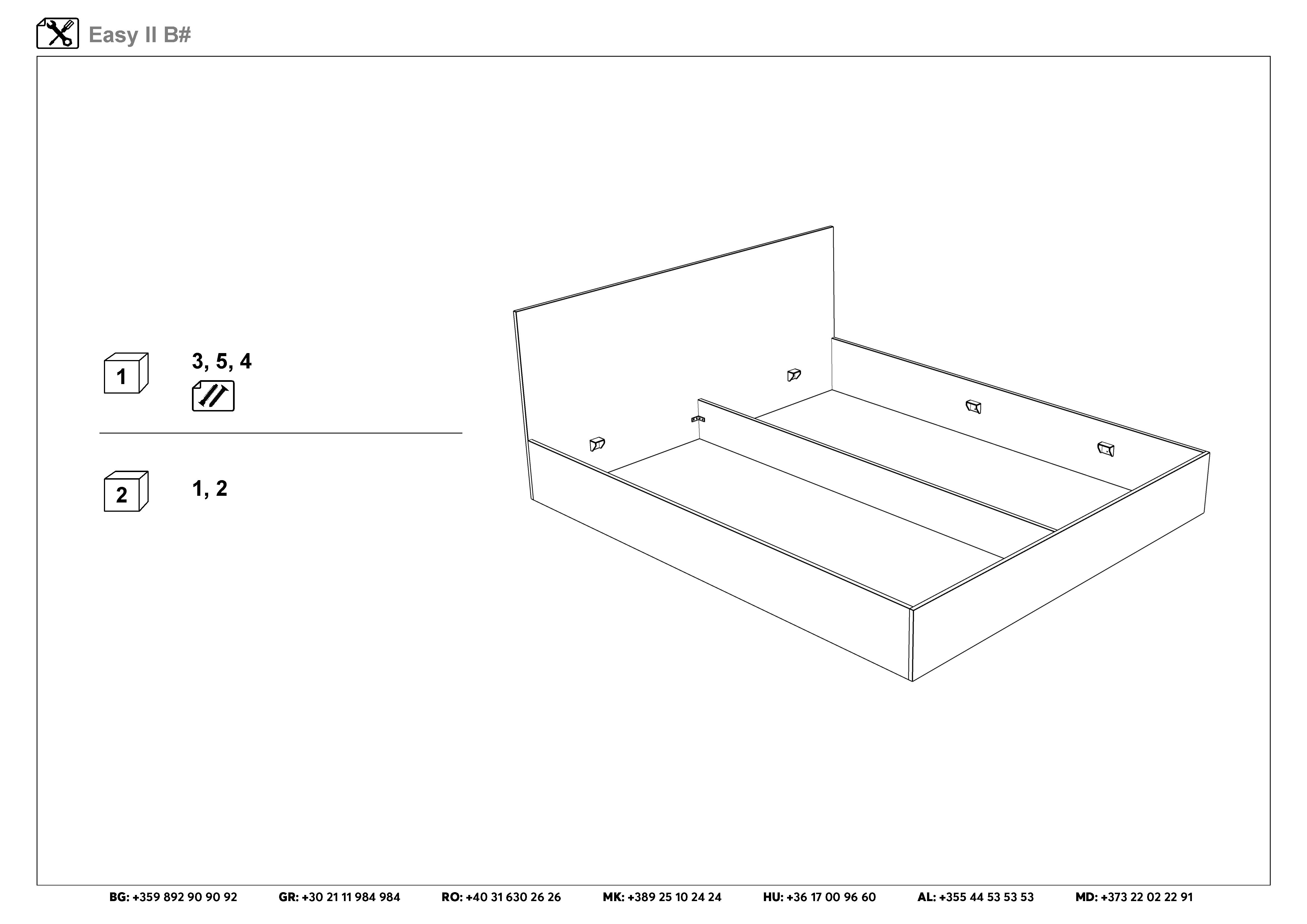 Монтажна схема на продукт - Pat dublu 160/200 Pat dublu Izi + saltea Neo Dream + mecanism