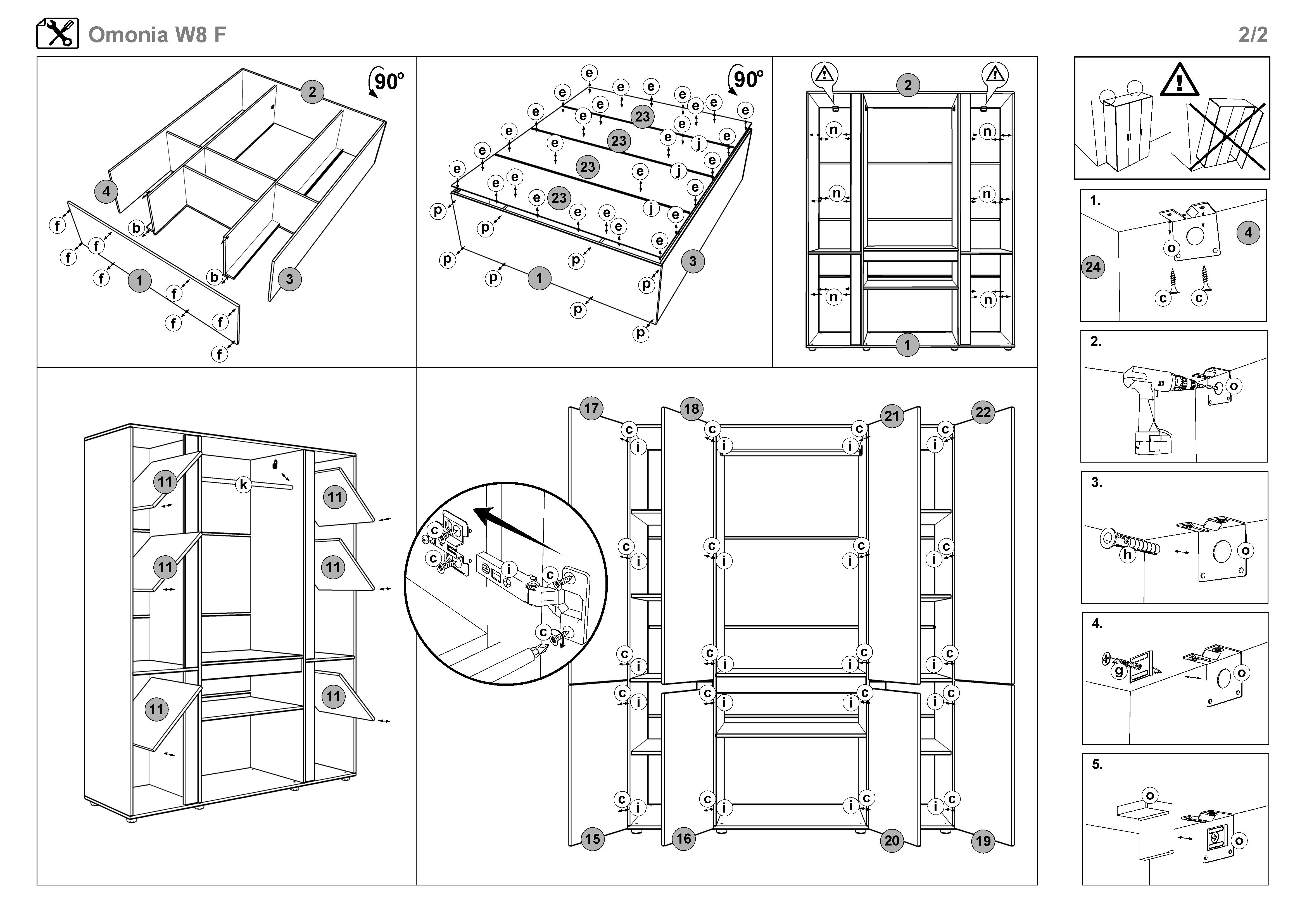 Монтажна схема на продукт - Set dormitor 160/200 Omonia S + saltea