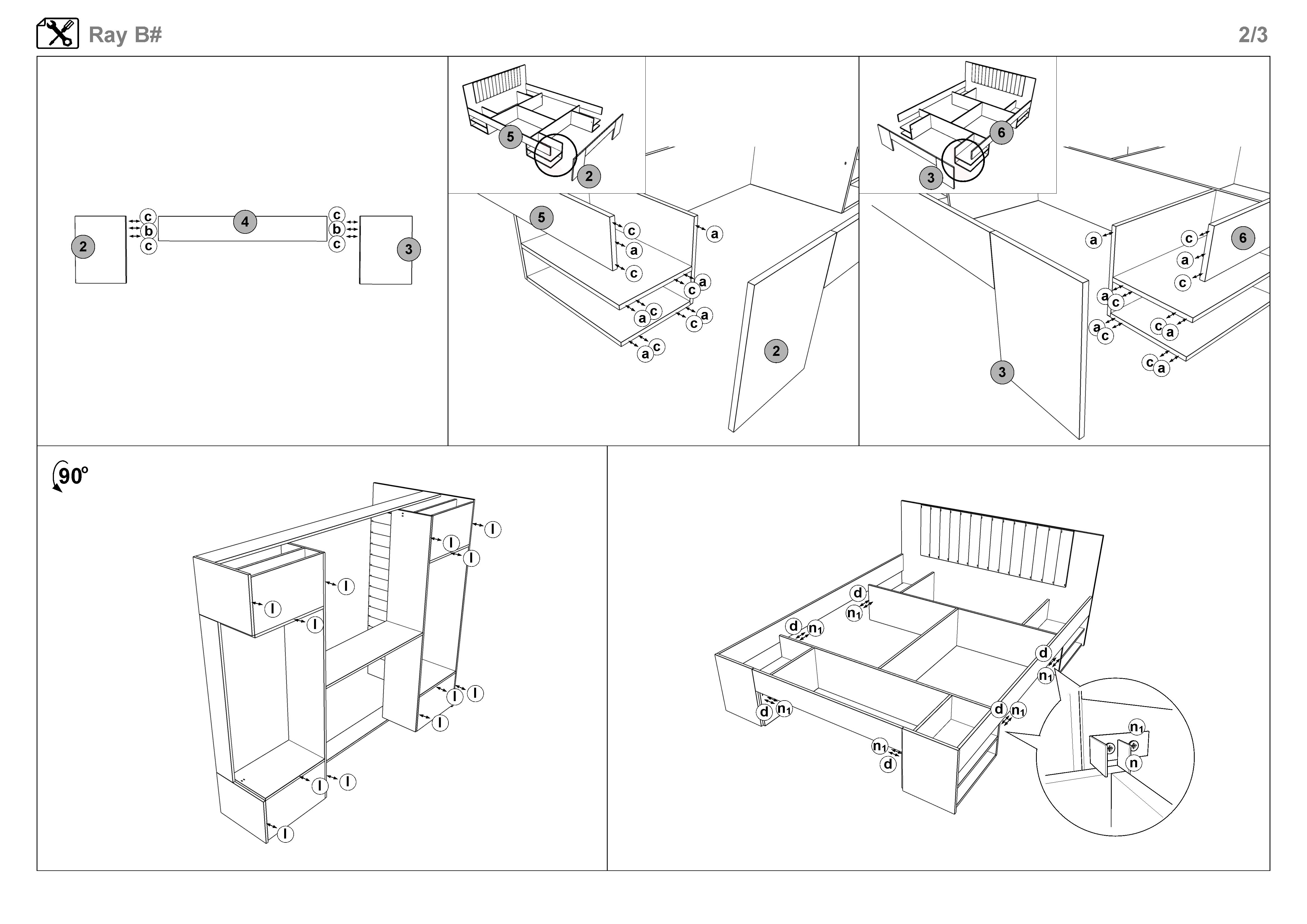Монтажна схема на продукт - Pat dublu Ray pentru saltea 160/200