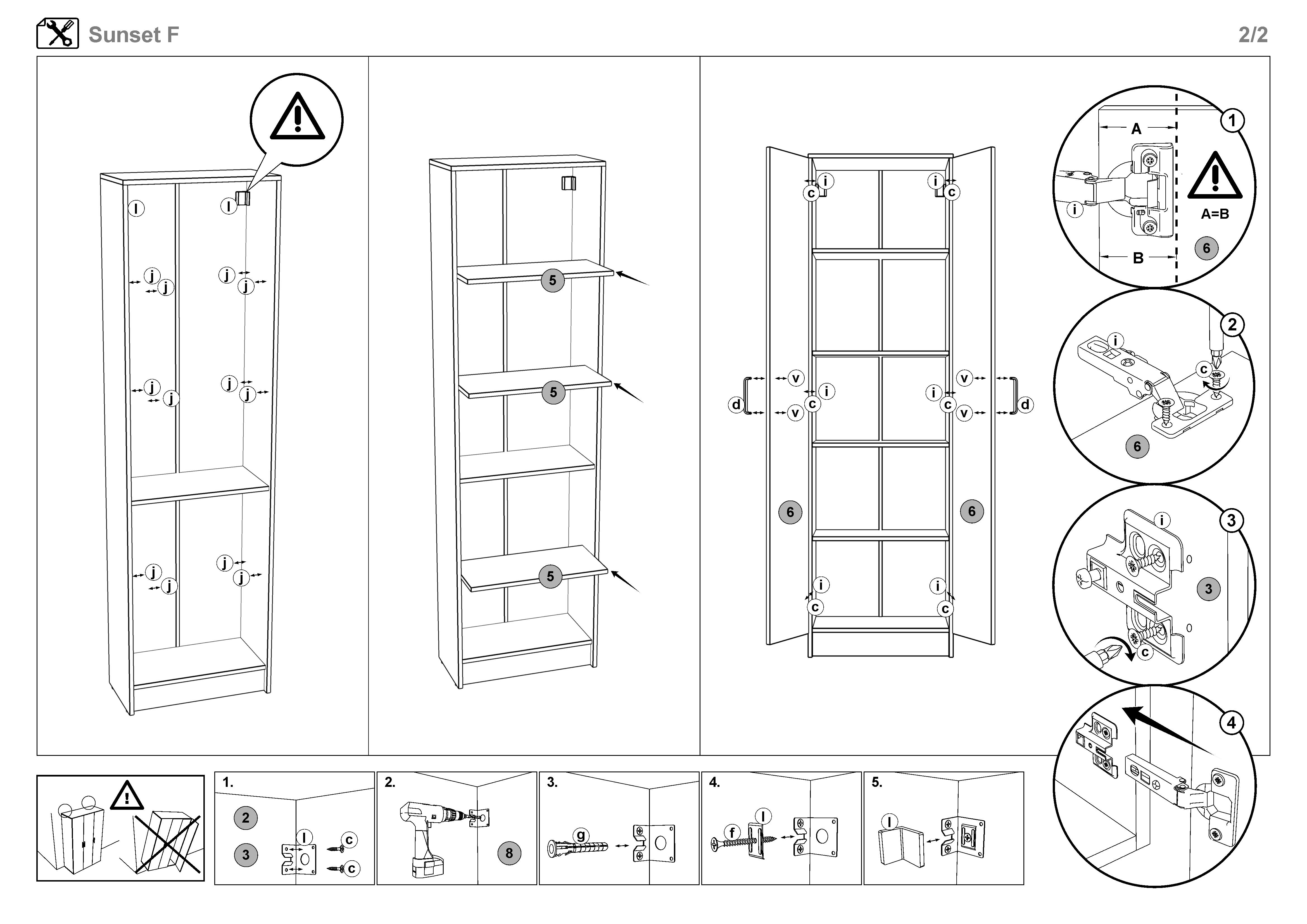 Монтажна схема на продукт - Dulap Sunset