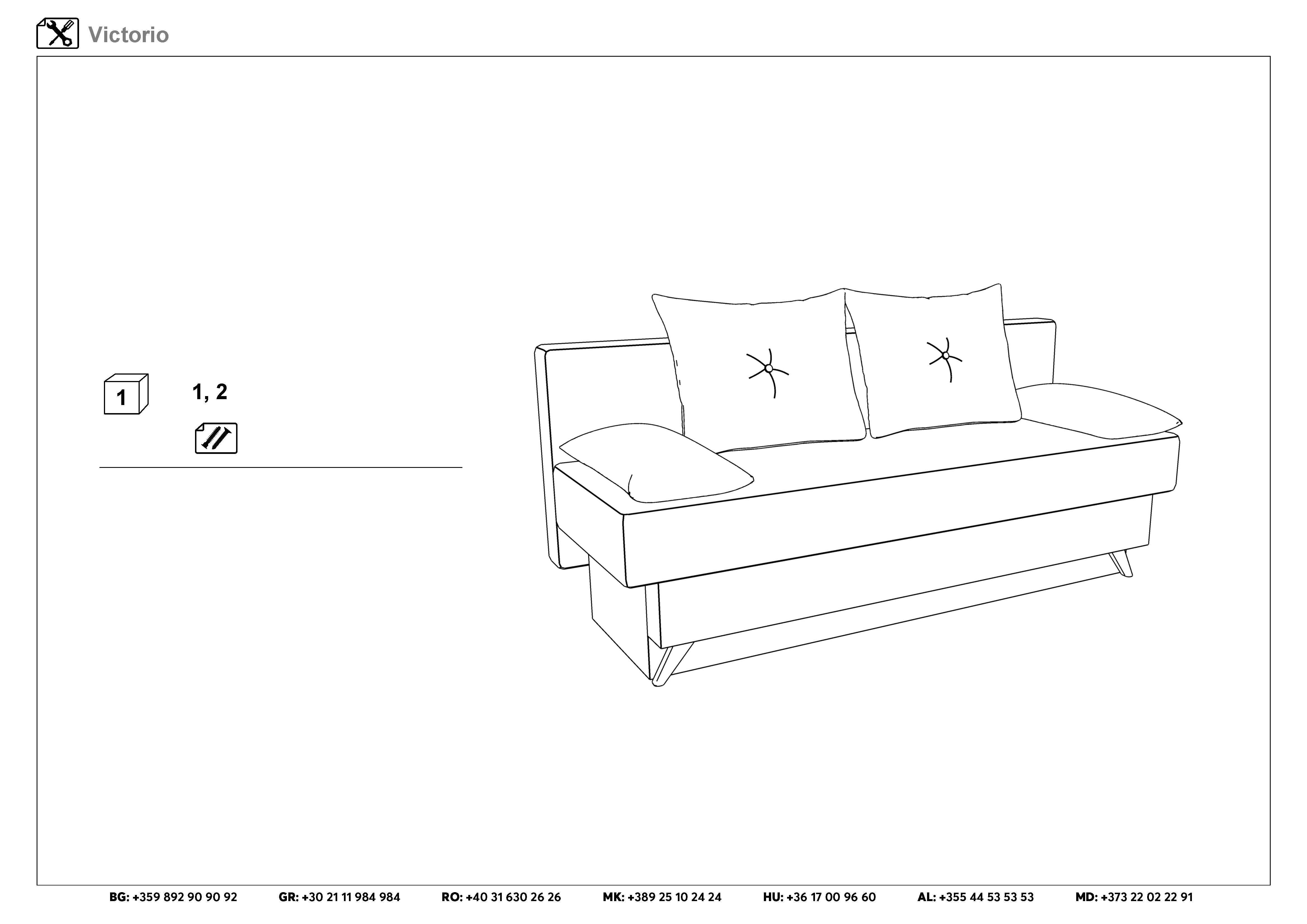 Монтажна схема на продукт - Canapea extensibila Victorio