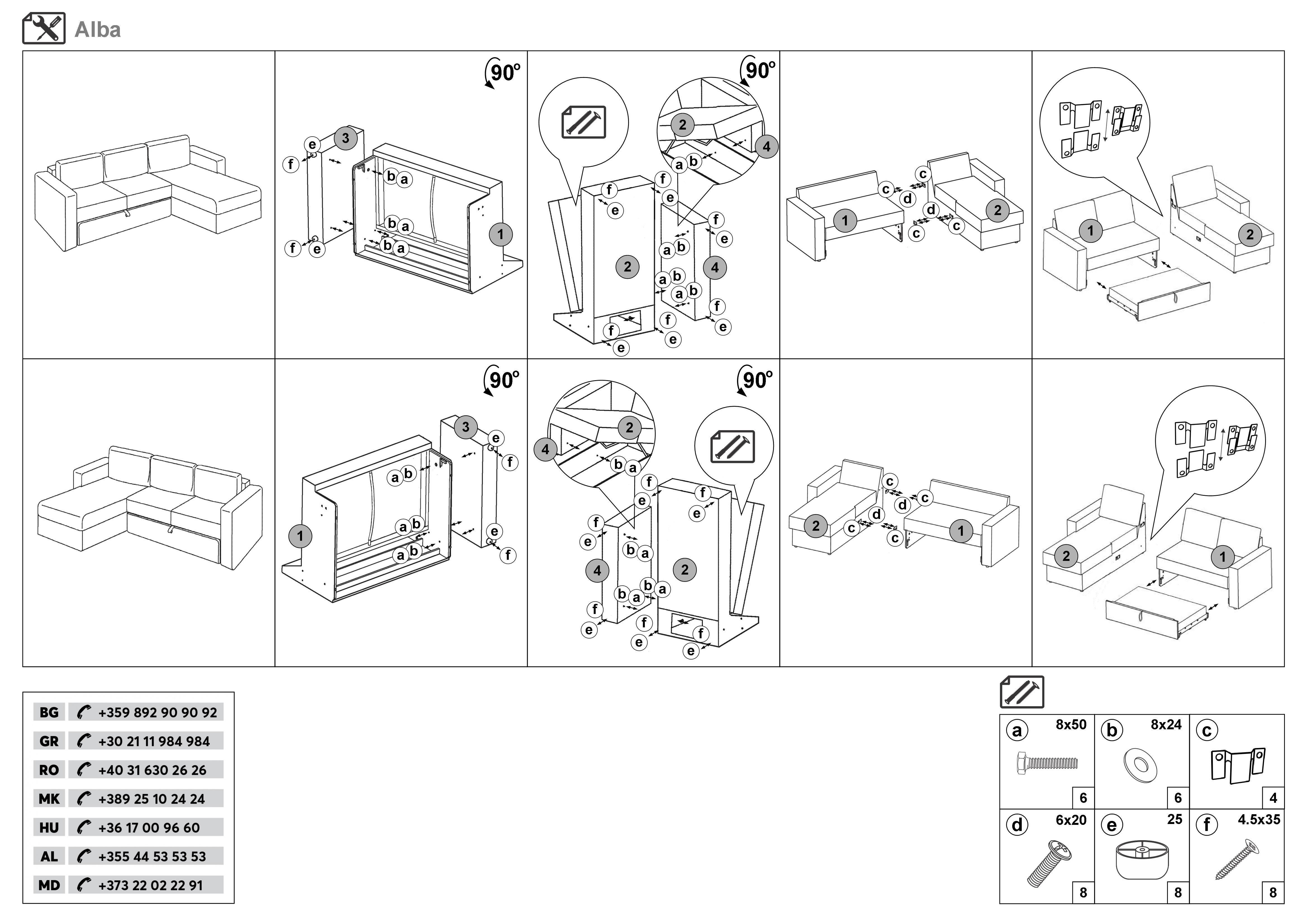 Монтажна схема на продукт - Coltar extensibil Alba Ultra