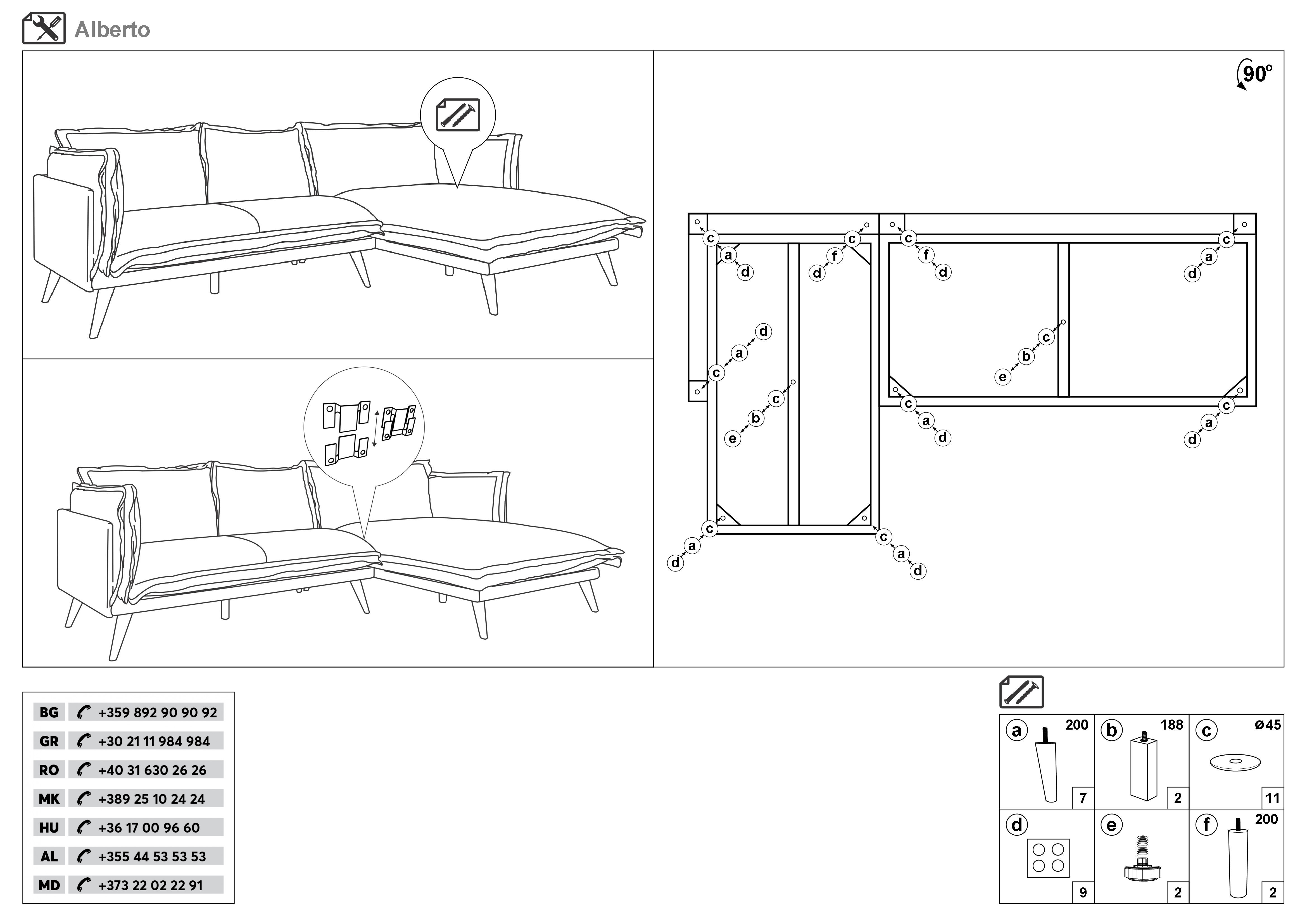 Монтажна схема на продукт - Coltar Alberto Extra