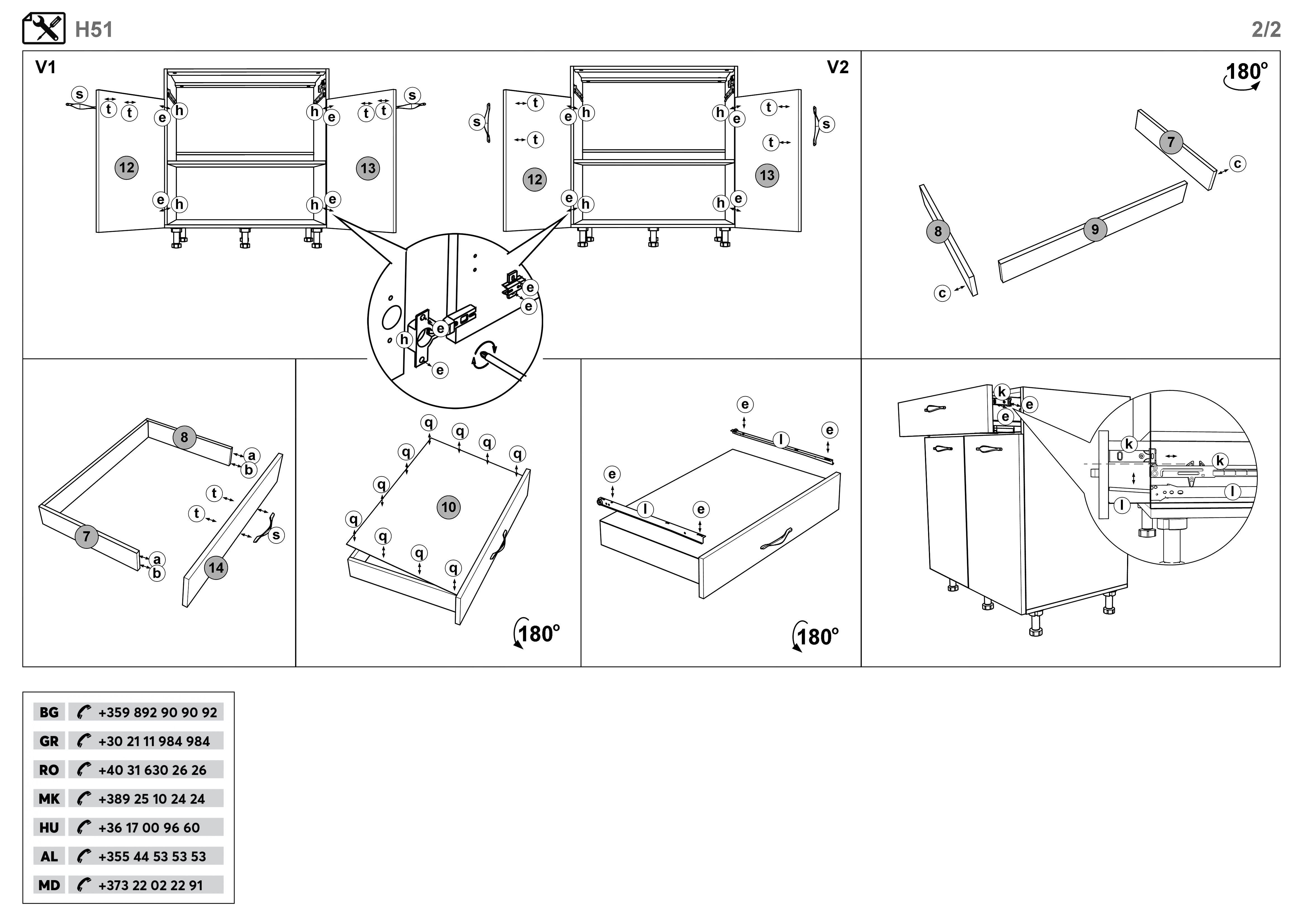 Монтажна схема на продукт - Dulap de bucatarie Dakota 51