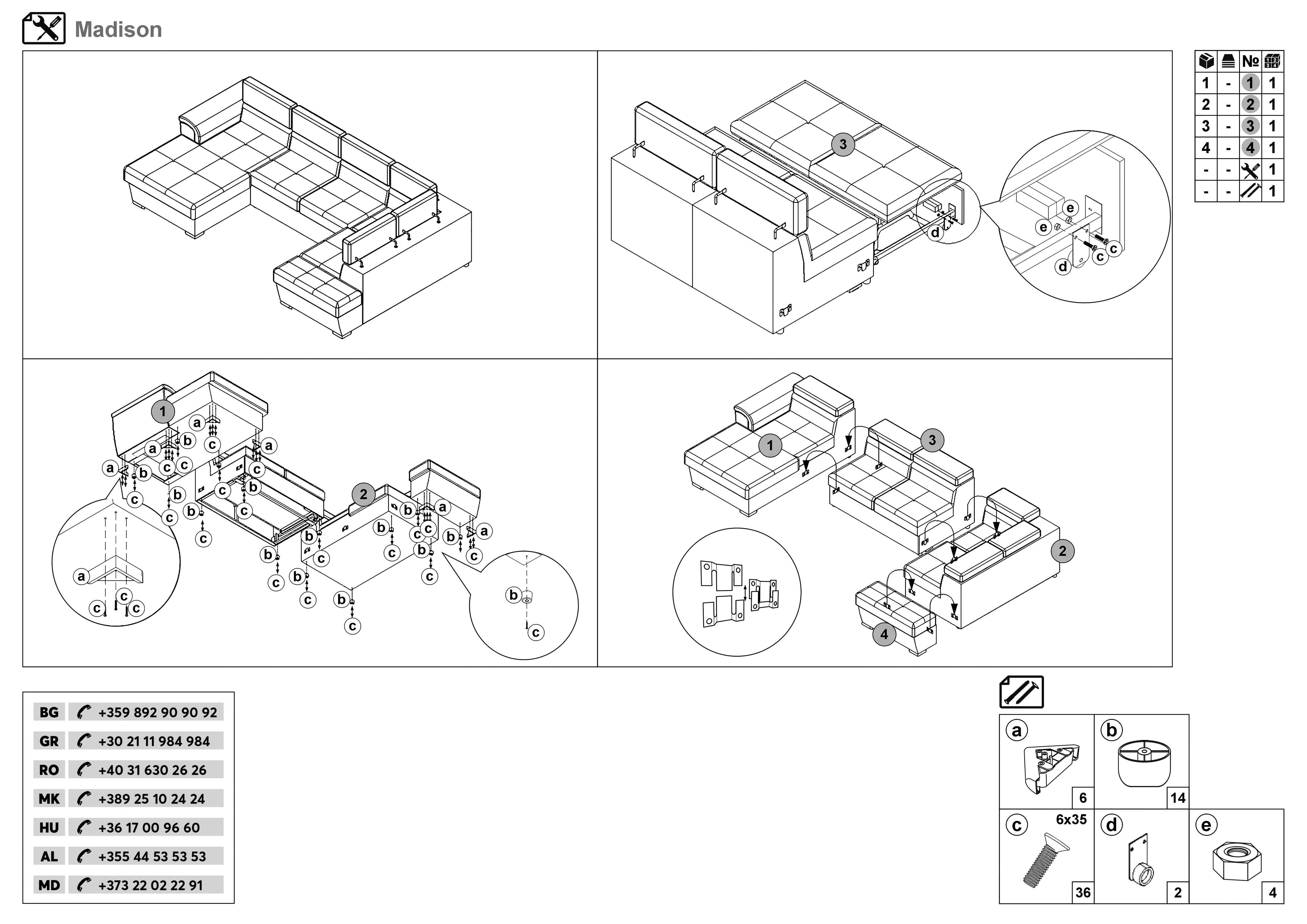 Монтажна схема на продукт - Coltar in forma de U Medison