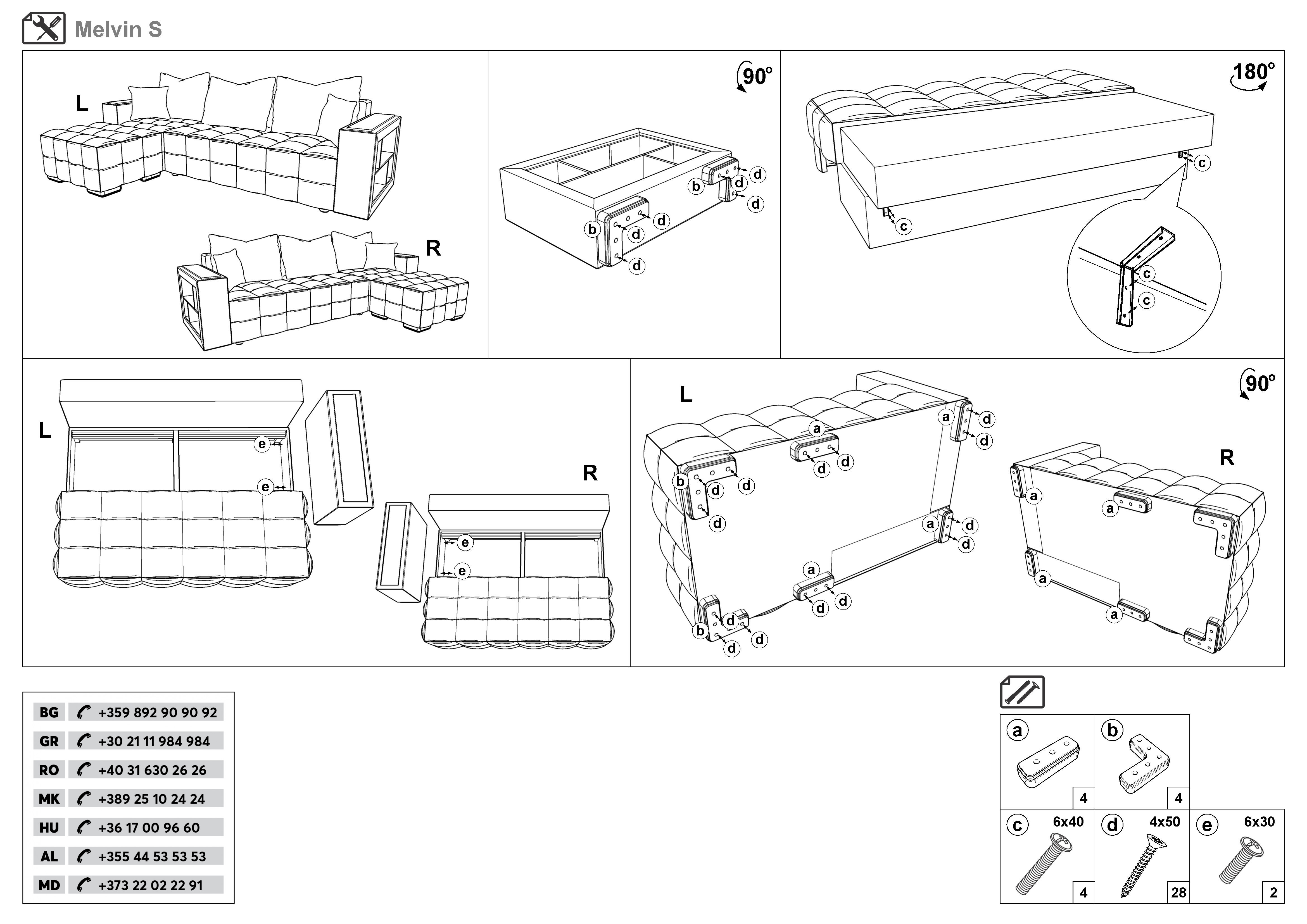 Монтажна схема на продукт - Coltar extensibil cu brat etajera Melvin S
