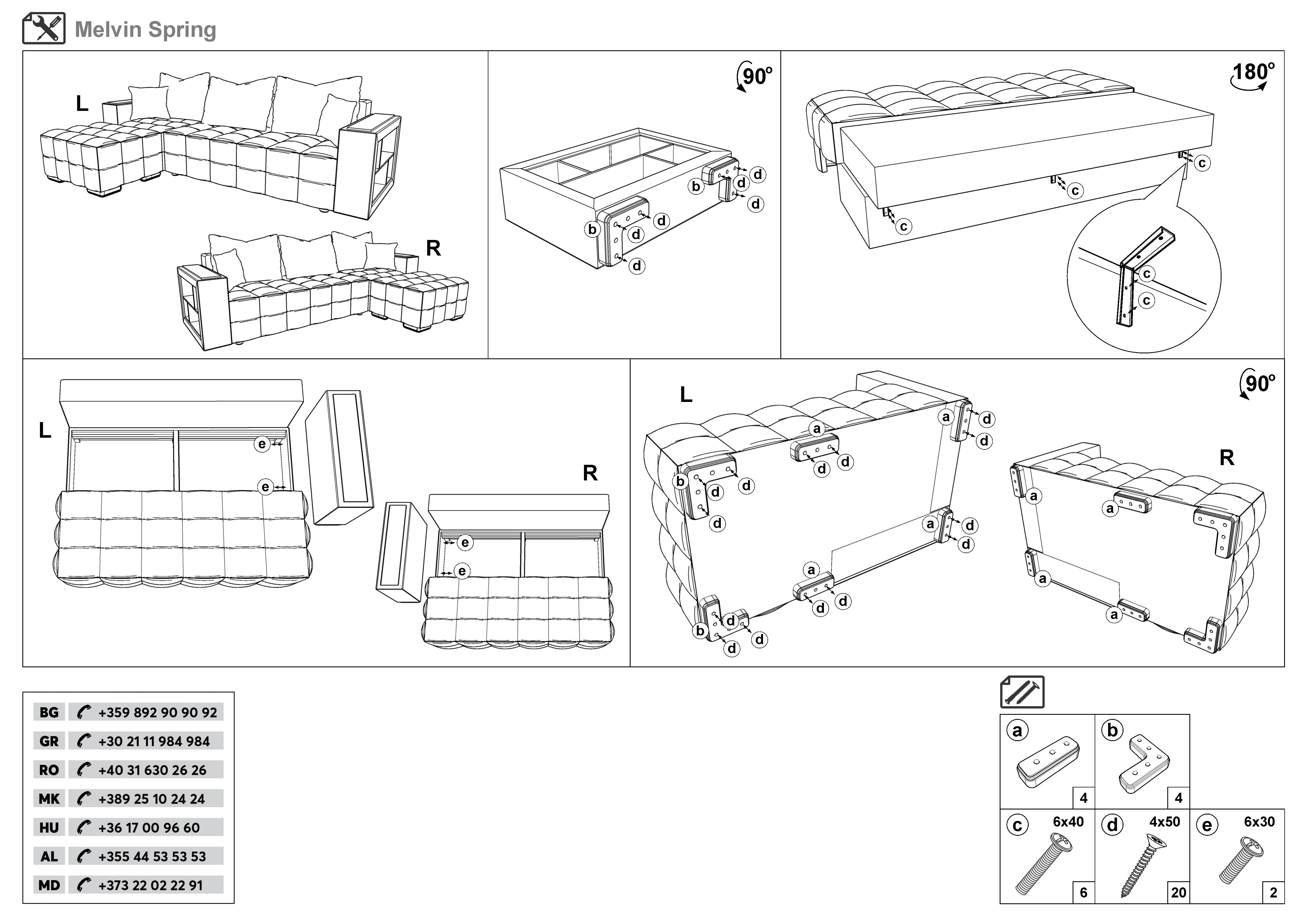 Монтажна схема на продукт - Coltar extensibil cu brat etajera Melvin Spring