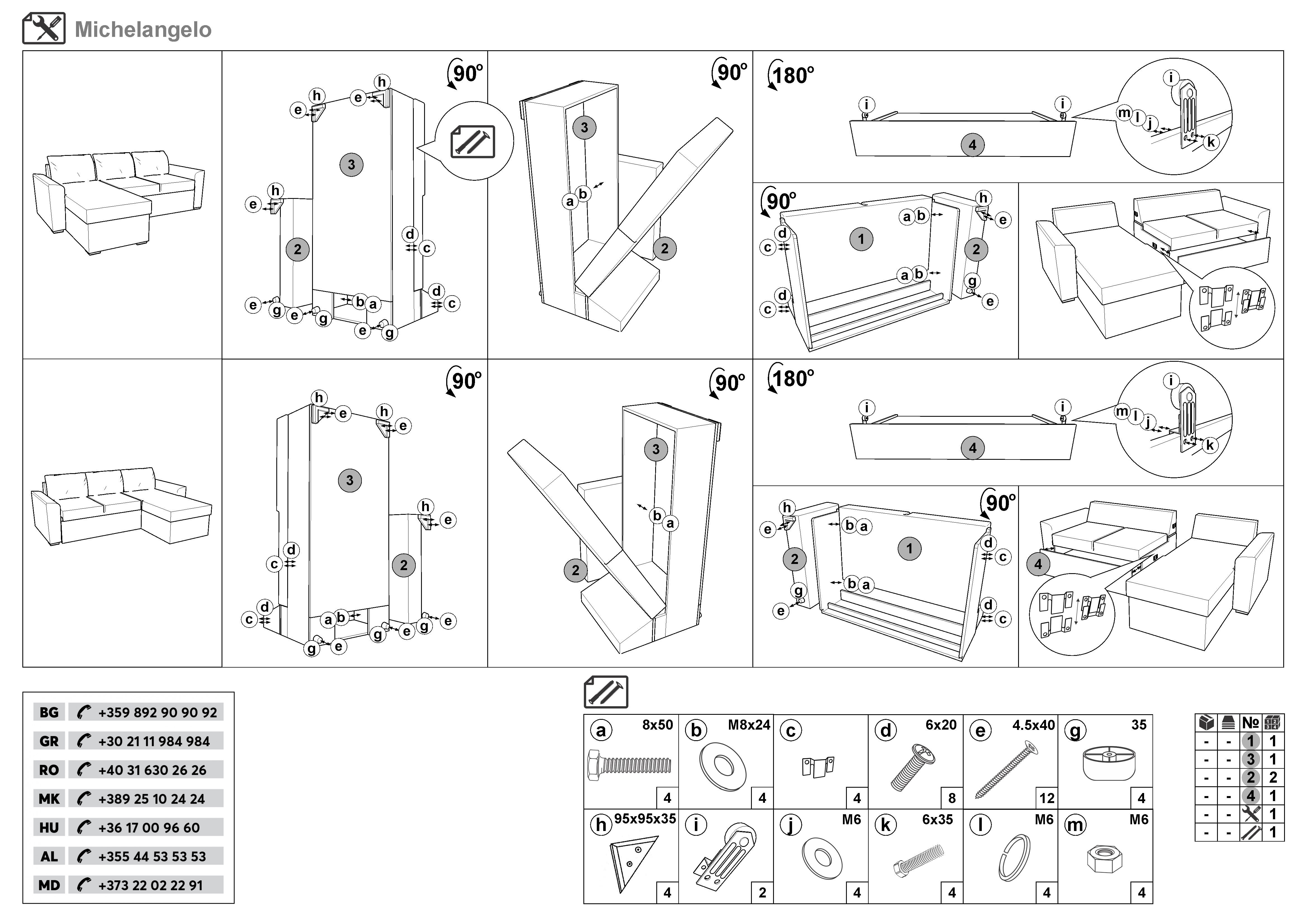 Монтажна схема на продукт - Coltar extensibil Michelangelo Ultra