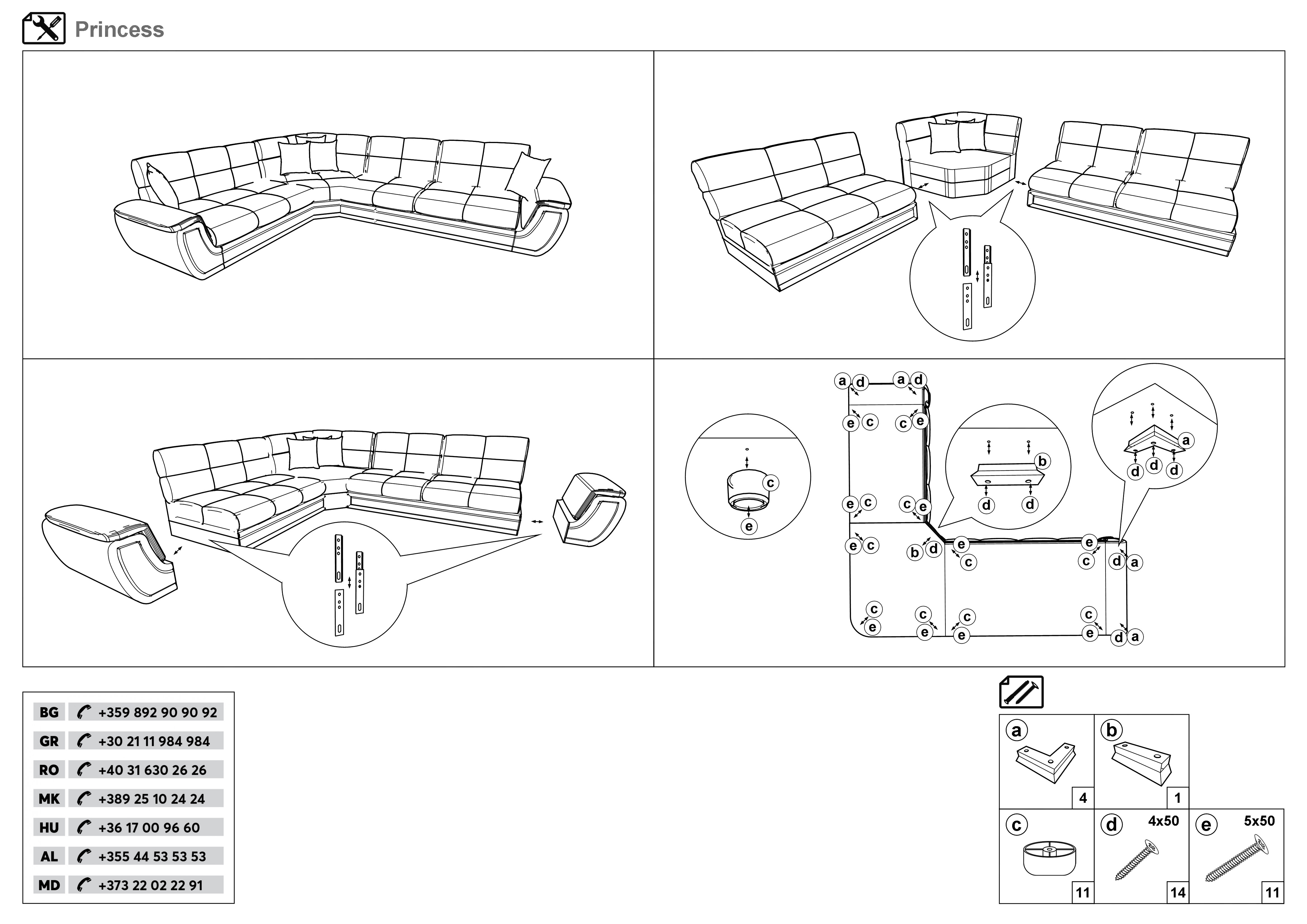 Монтажна схема на продукт - Coltar pentru living Princess
