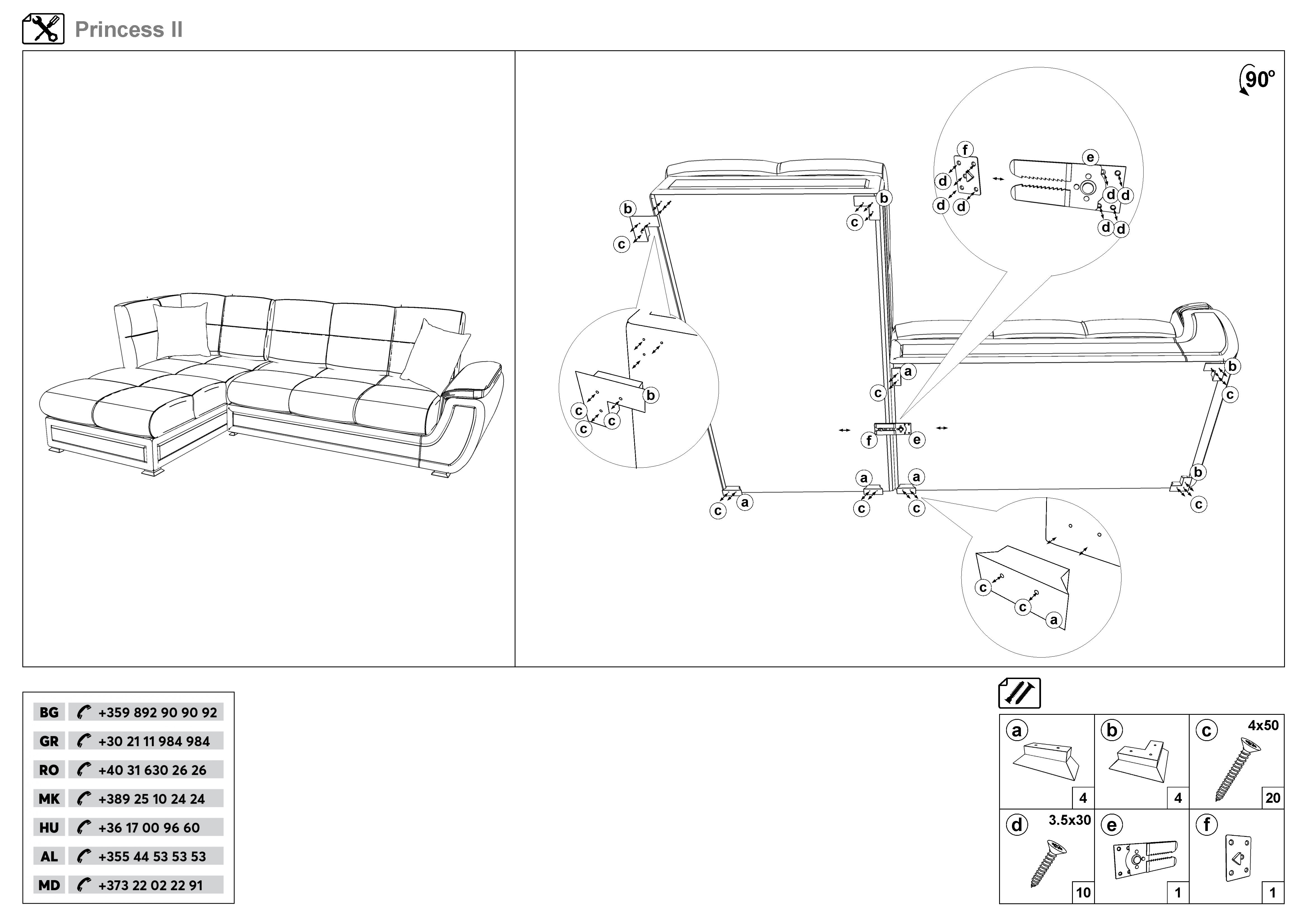 Монтажна схема на продукт - Coltar extensibil + mecanism click- clack Princess II