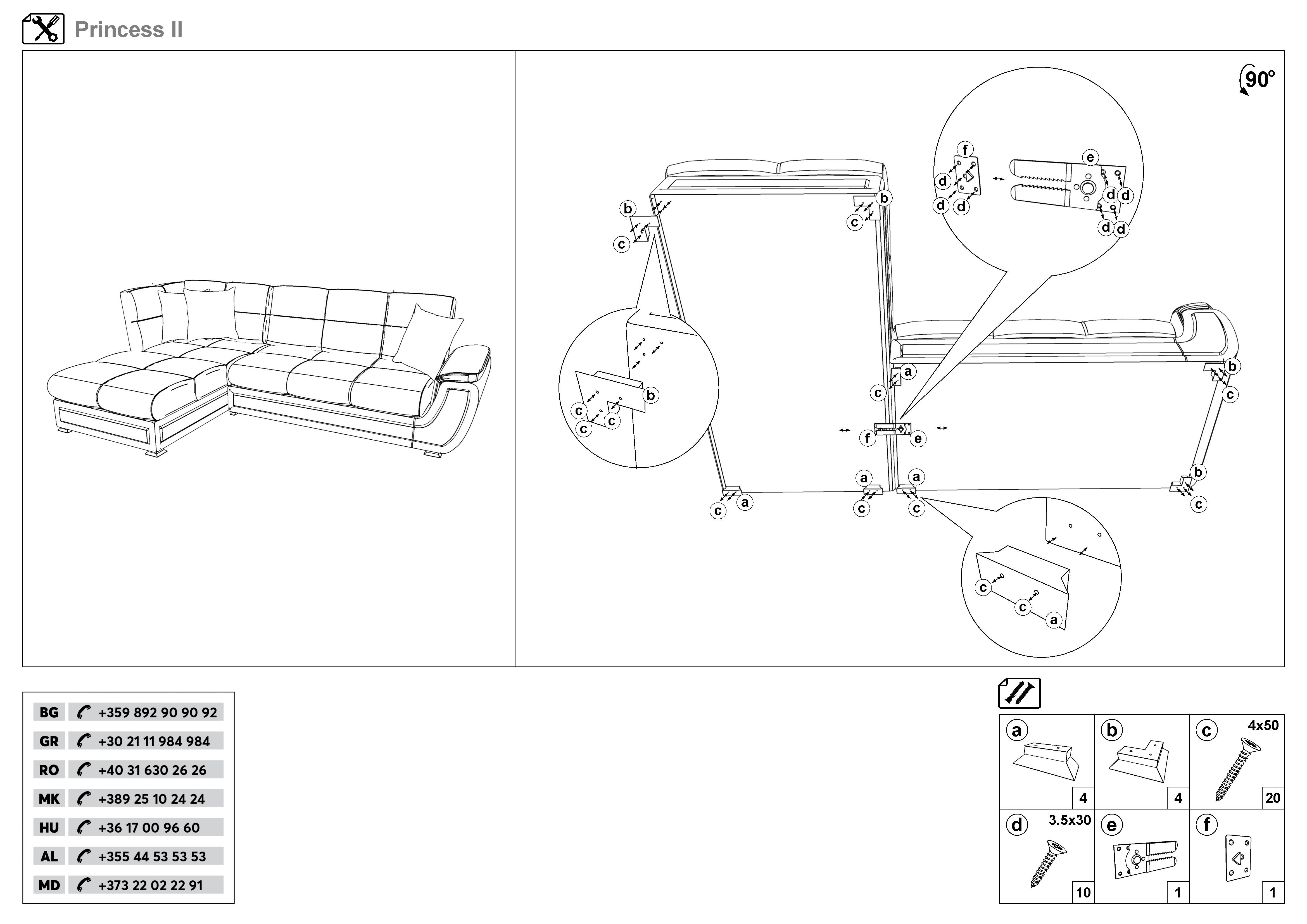 Монтажна схема на продукт - Coltar extensibil + mecanism click- clack Princess II