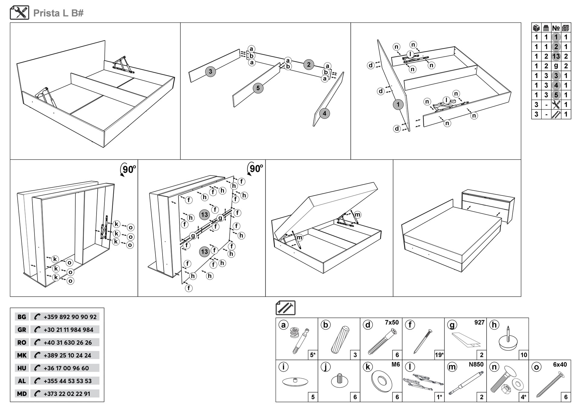Монтажна схема на продукт - Set dormitor 144/190 Solo