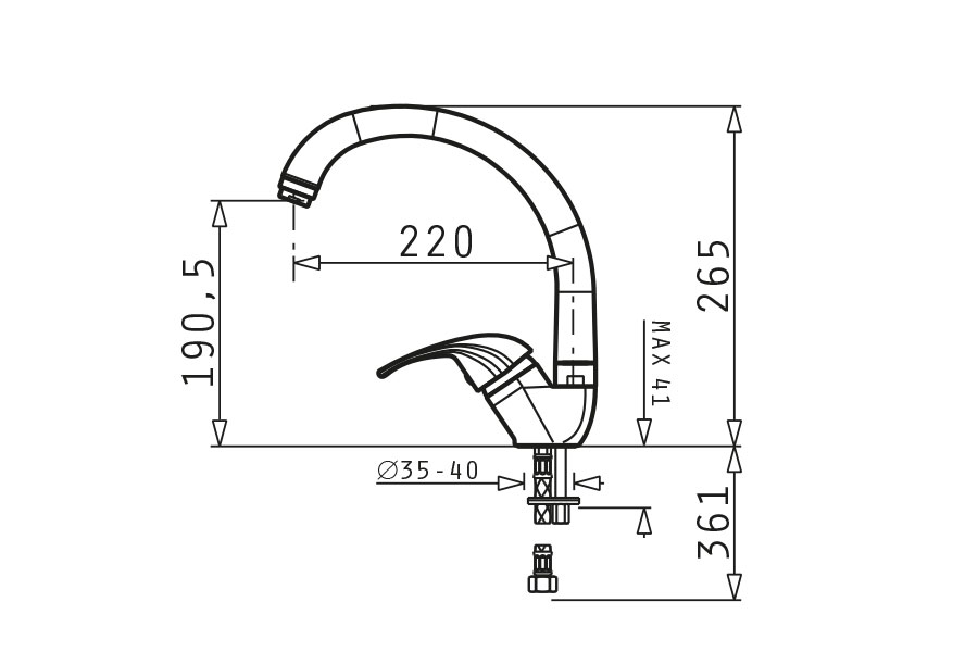 Размери на - Robinet Pyramis Mezzo Robinet Pyramis Mezzo