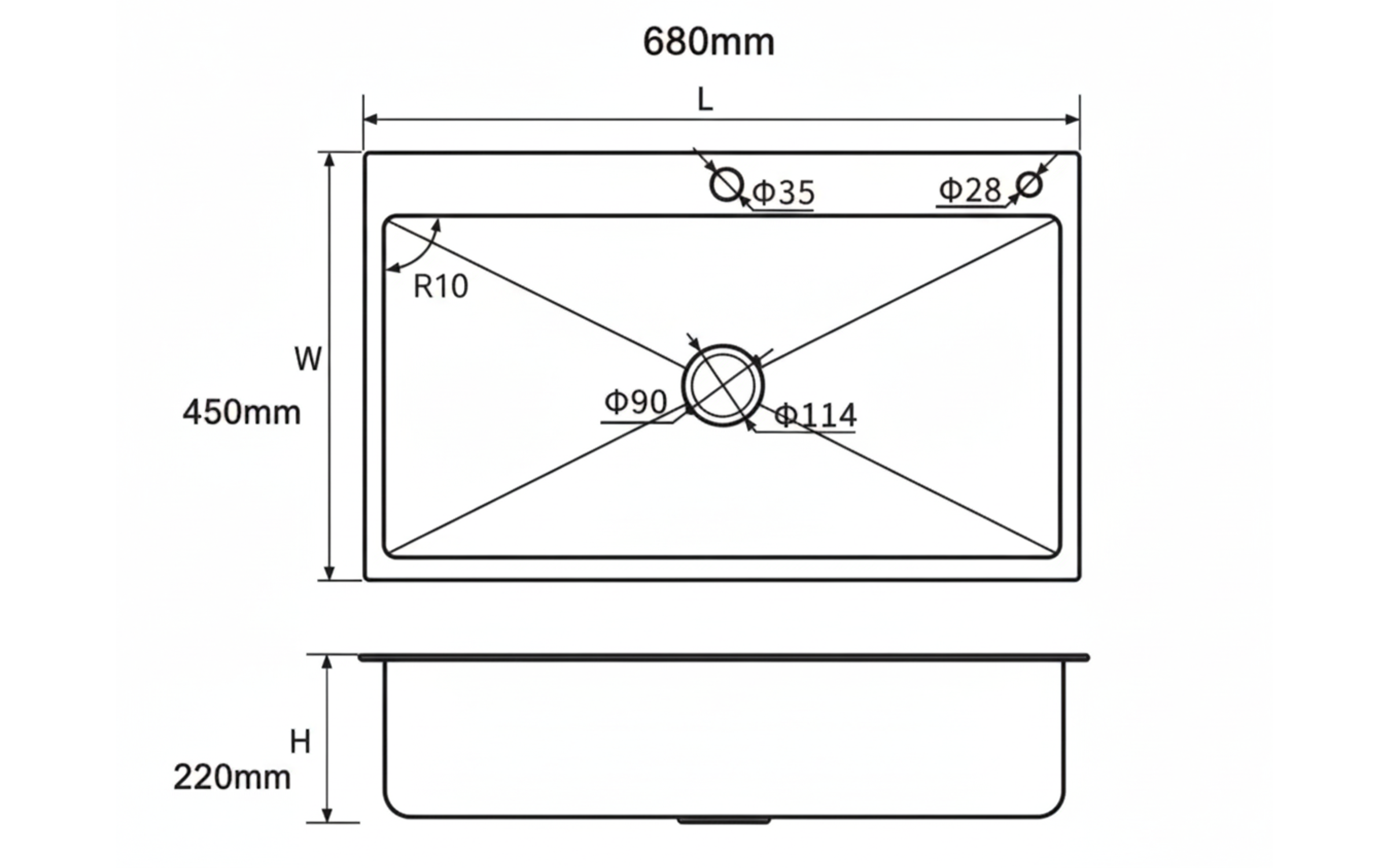 Размери на - Chiuveta Fiorri DE Chiuveta Fiorri DE
