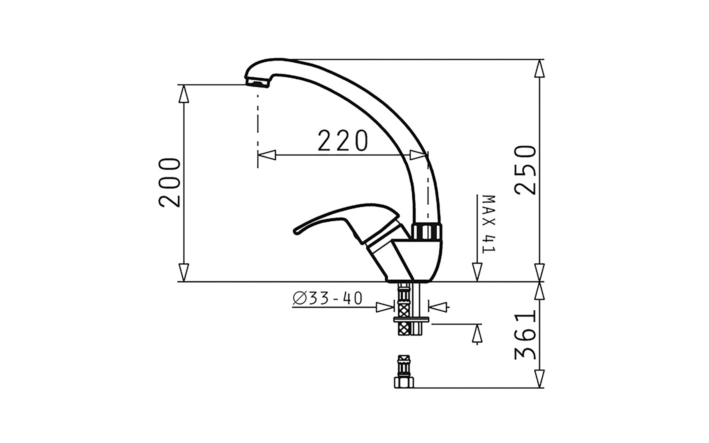 Размери на - Robinet PYRAMIS Sereno Robinet PYRAMIS Sereno