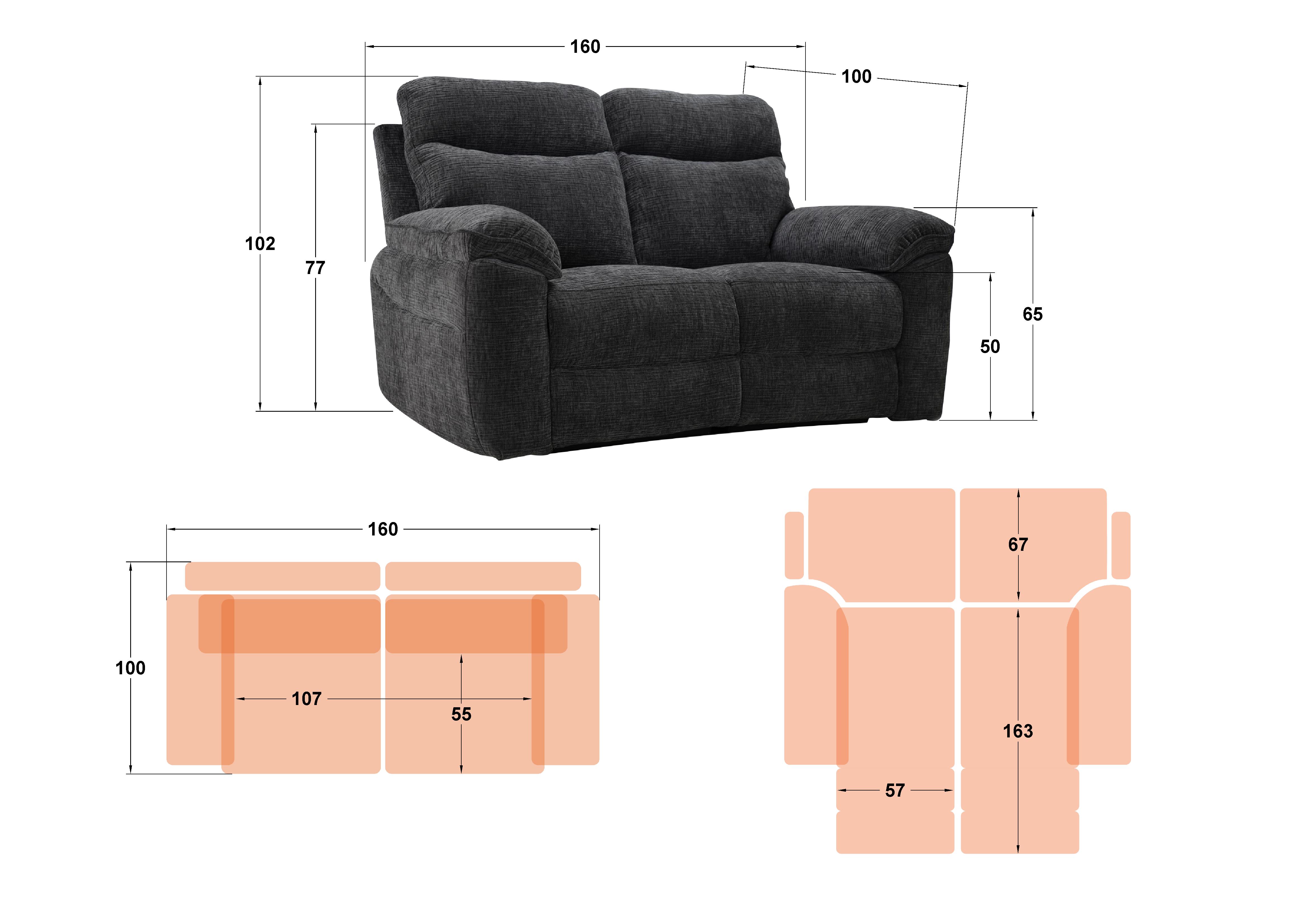 Recliner Adesto, cu doua locuri /cu mecanism electric/