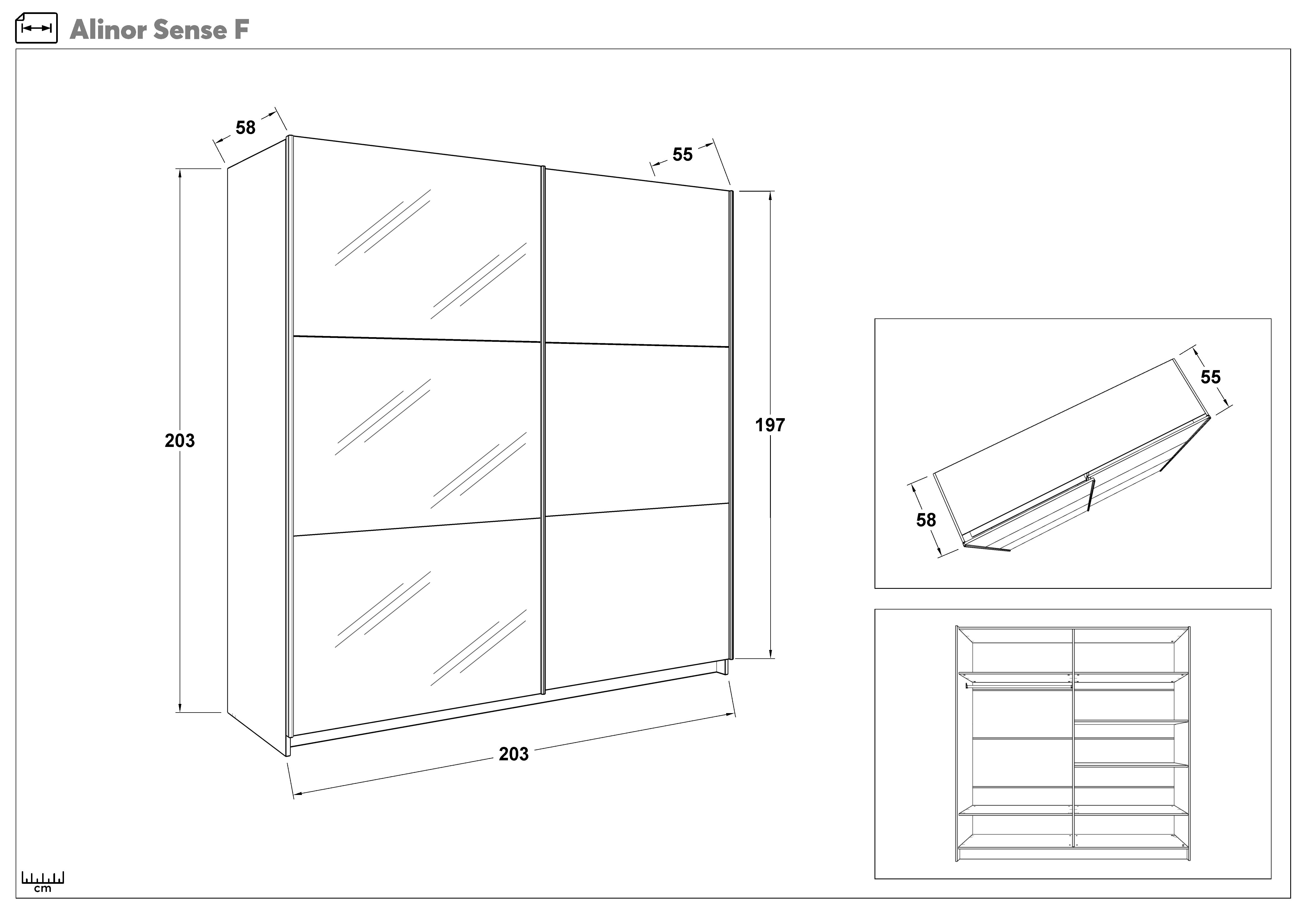 Dulap cu usi glisantesi oglinda Alinor Sens