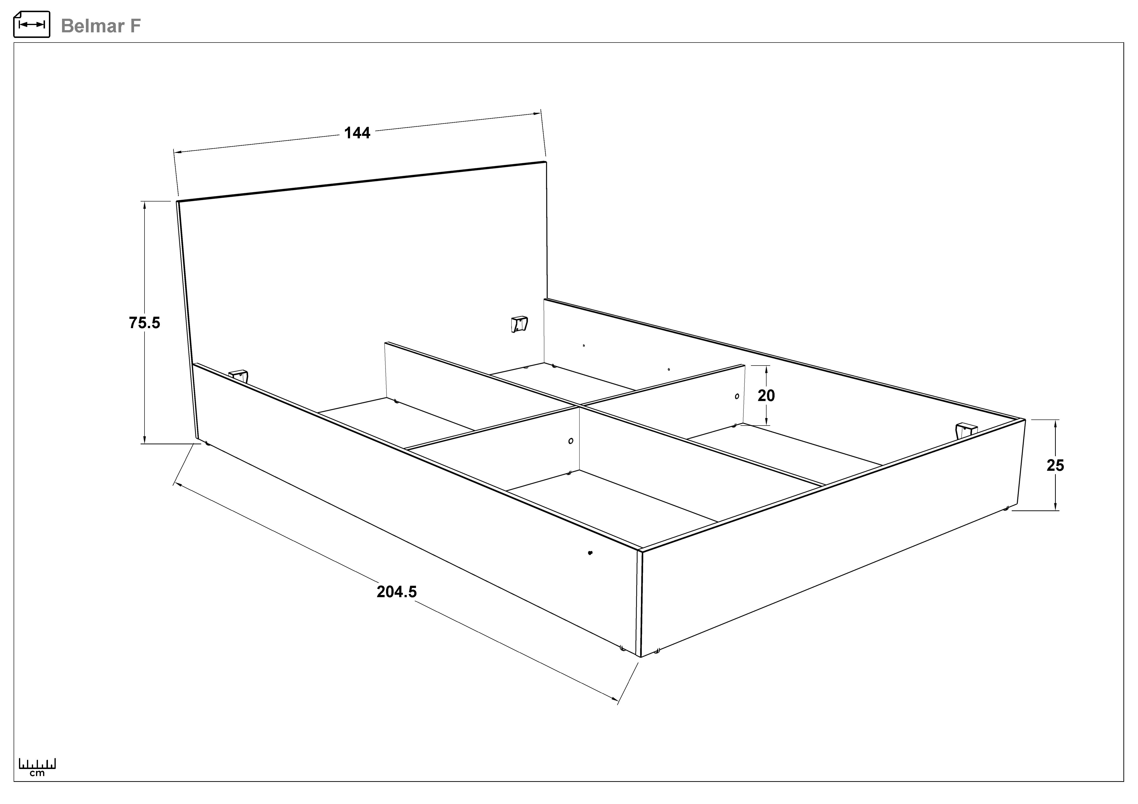 Спальный гарнитур под матрас 140/200 Бельмар S