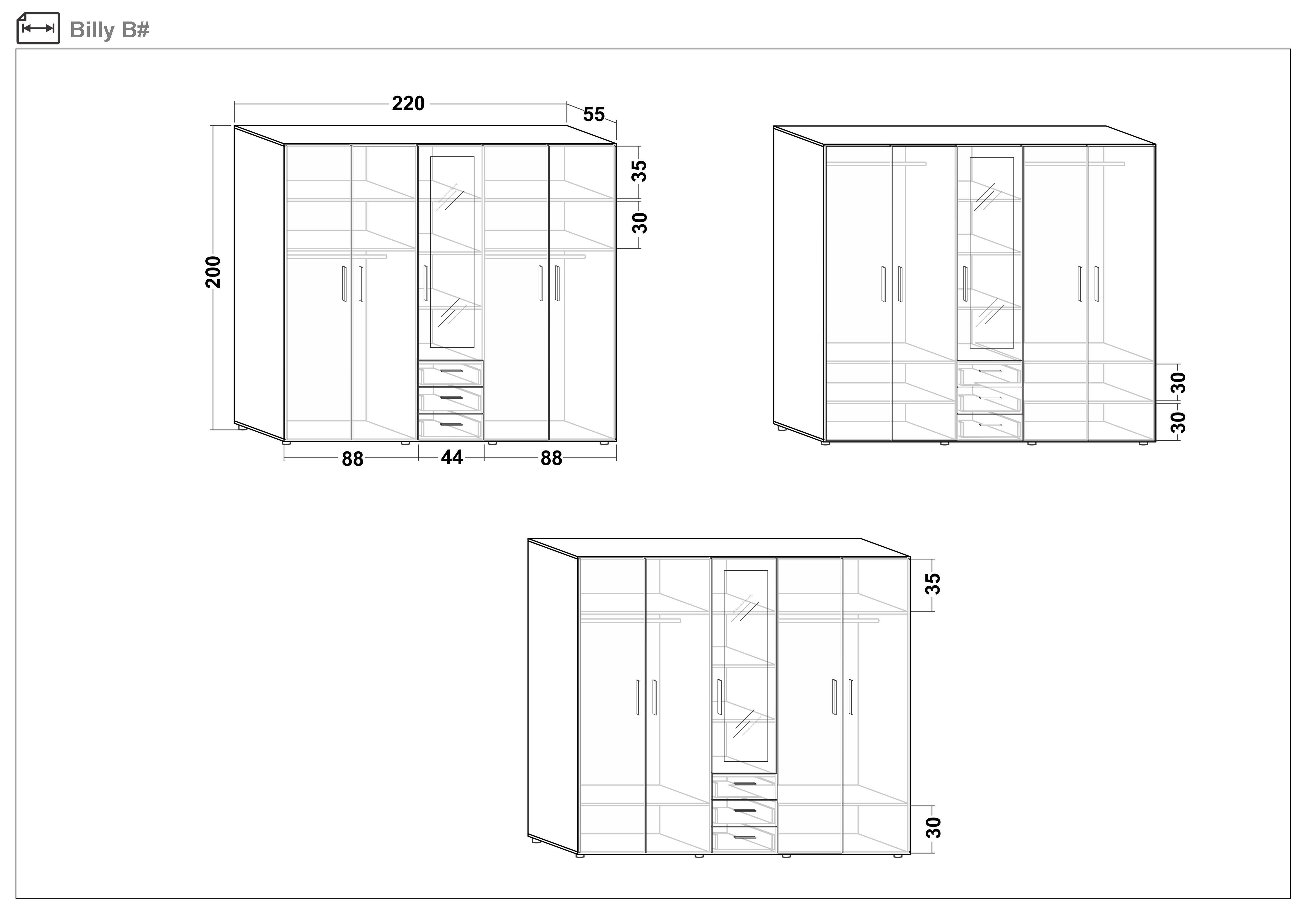 Размери на - Dulap Billy Dulap Billy
