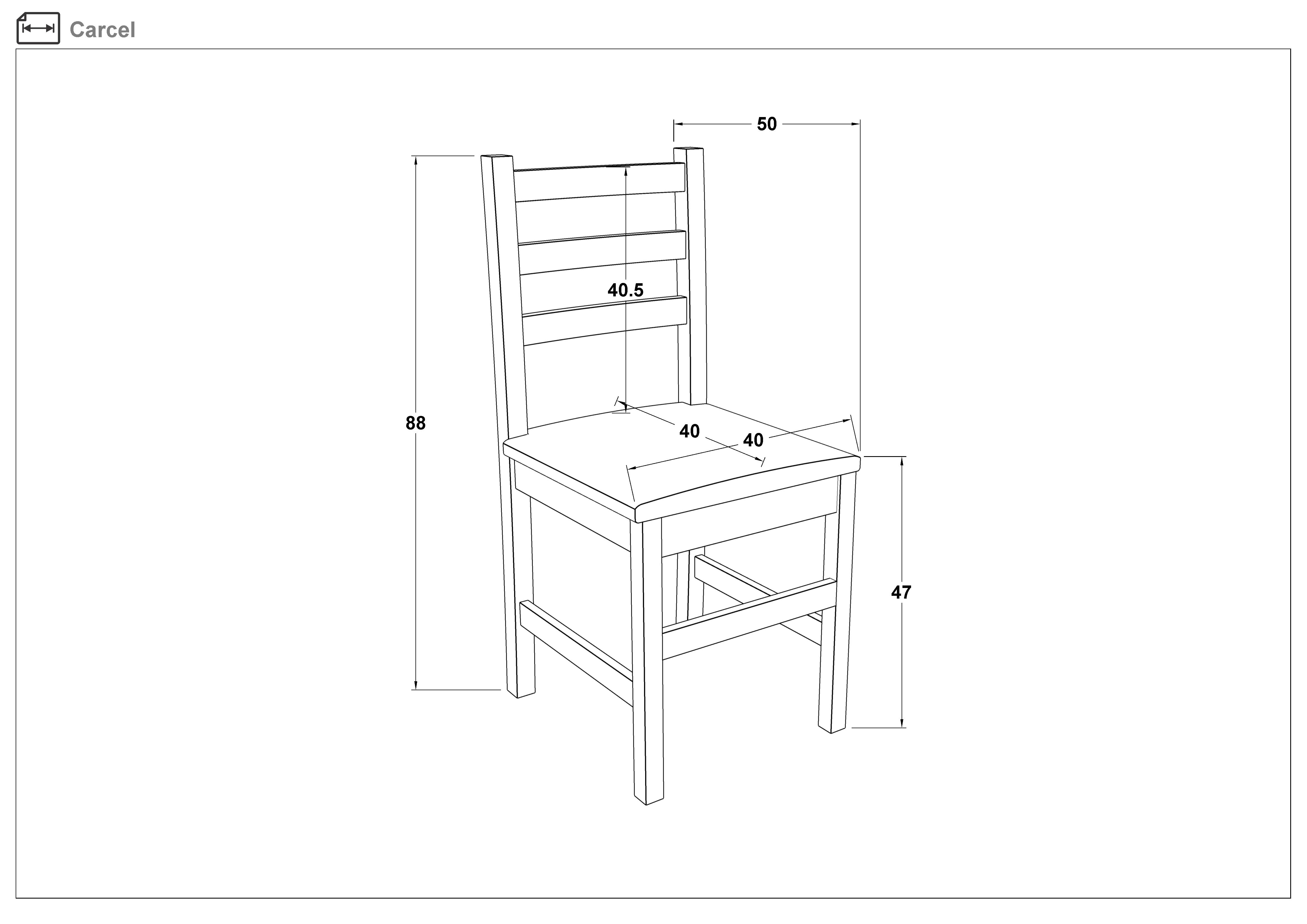 Размери на - Scaun de masa Carsel Scaun de masa Carsel