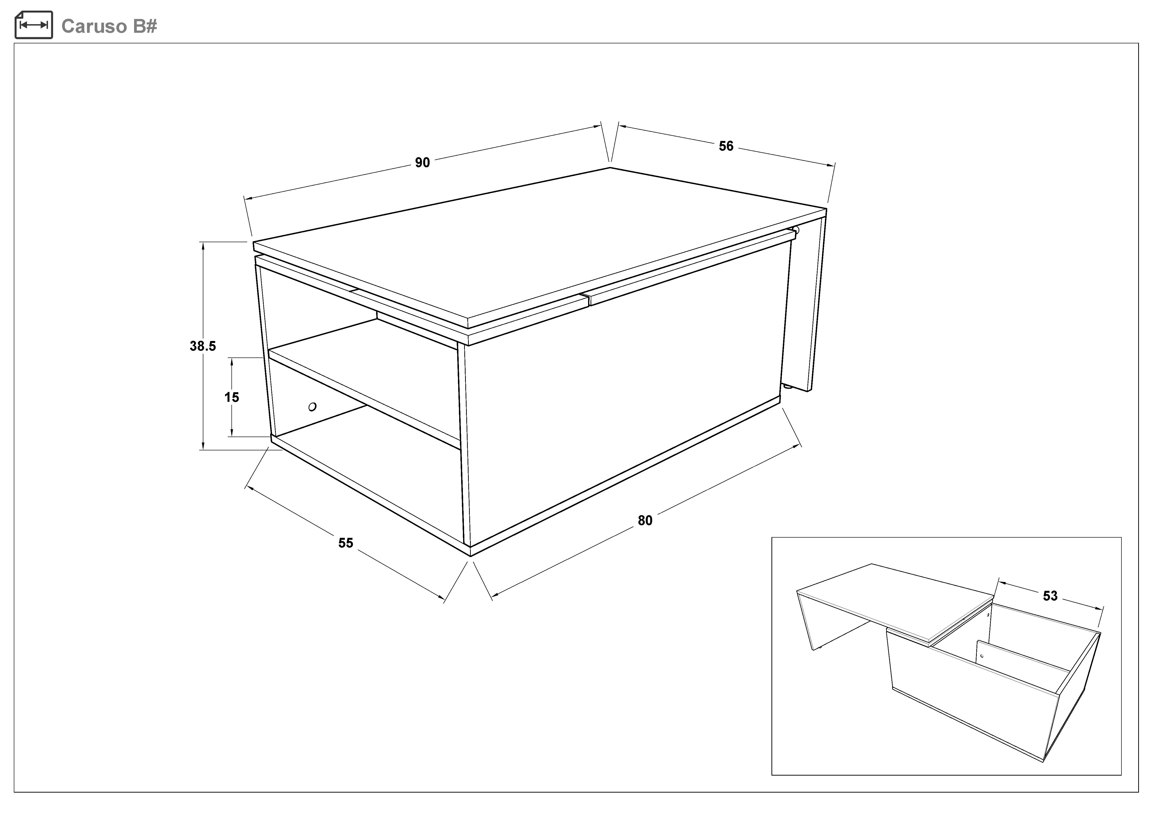 Размери на - Masuta de cafea Karuzo Masuta de cafea Karuzo