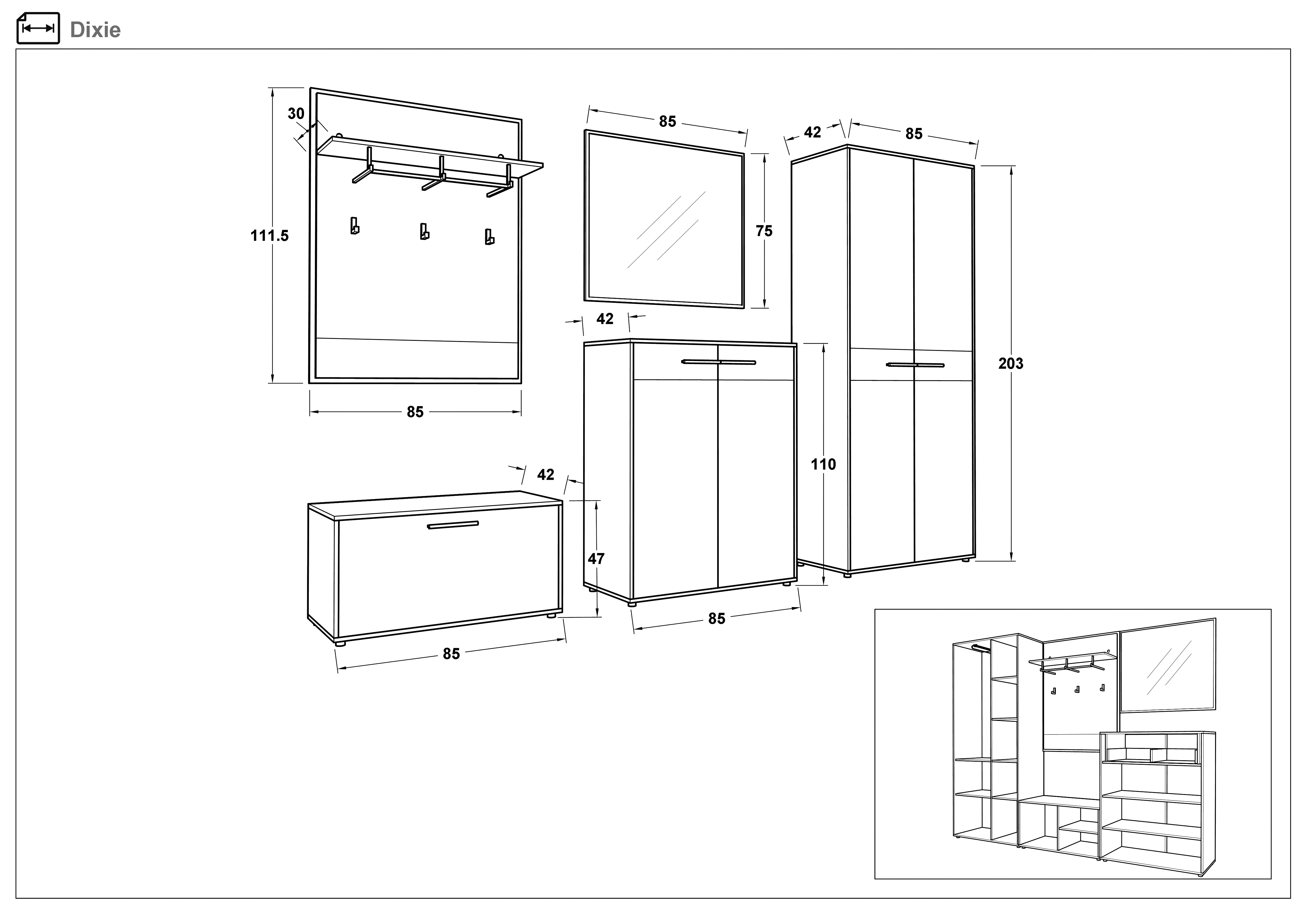 Размери на - Cuier Dixi Cuier Dixi