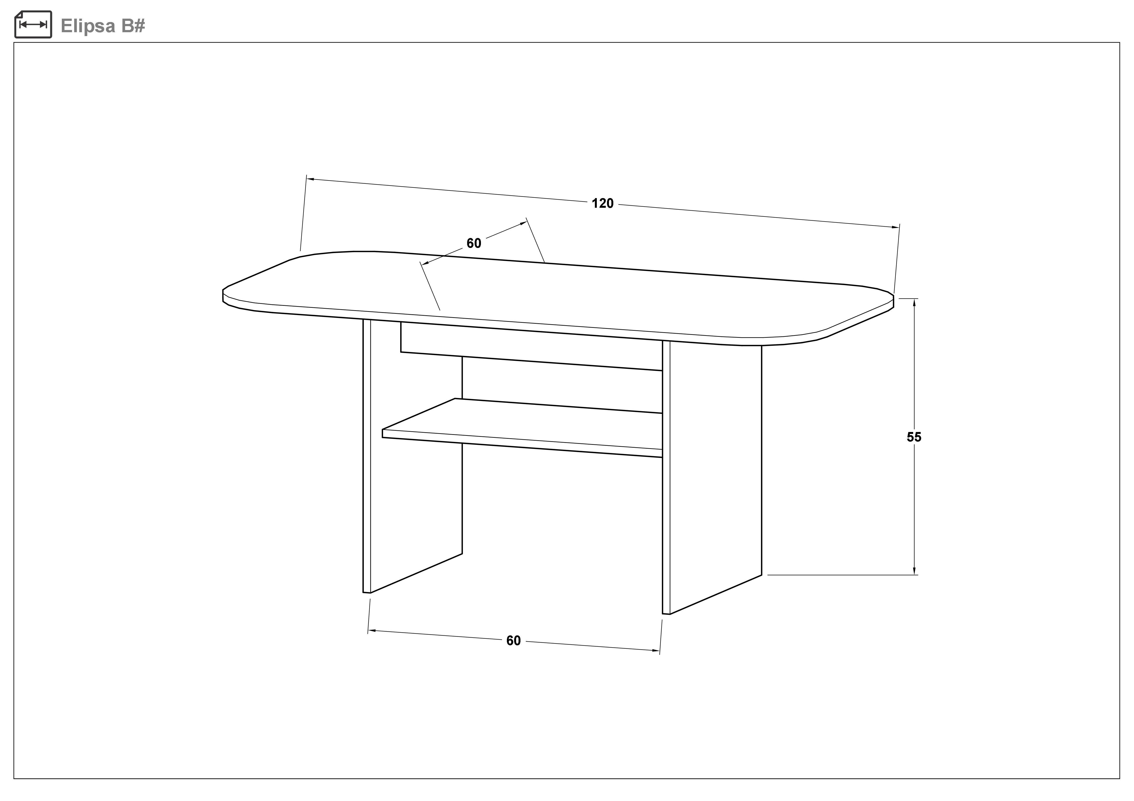 Размери на - Masuta de cafea Elipsa Masuta de cafea Elipsa