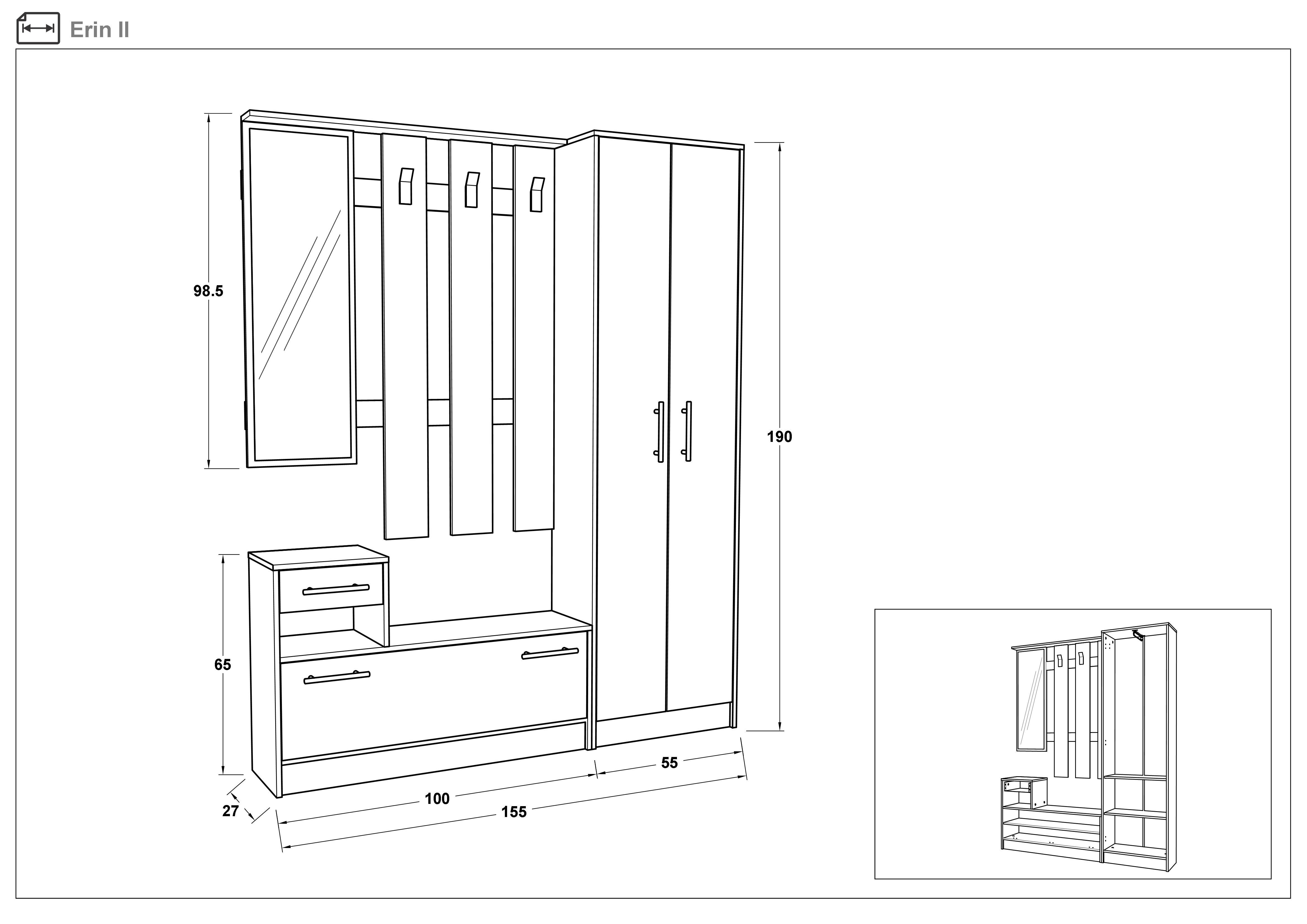 Размери на - Cuier Erin Cuier Erin