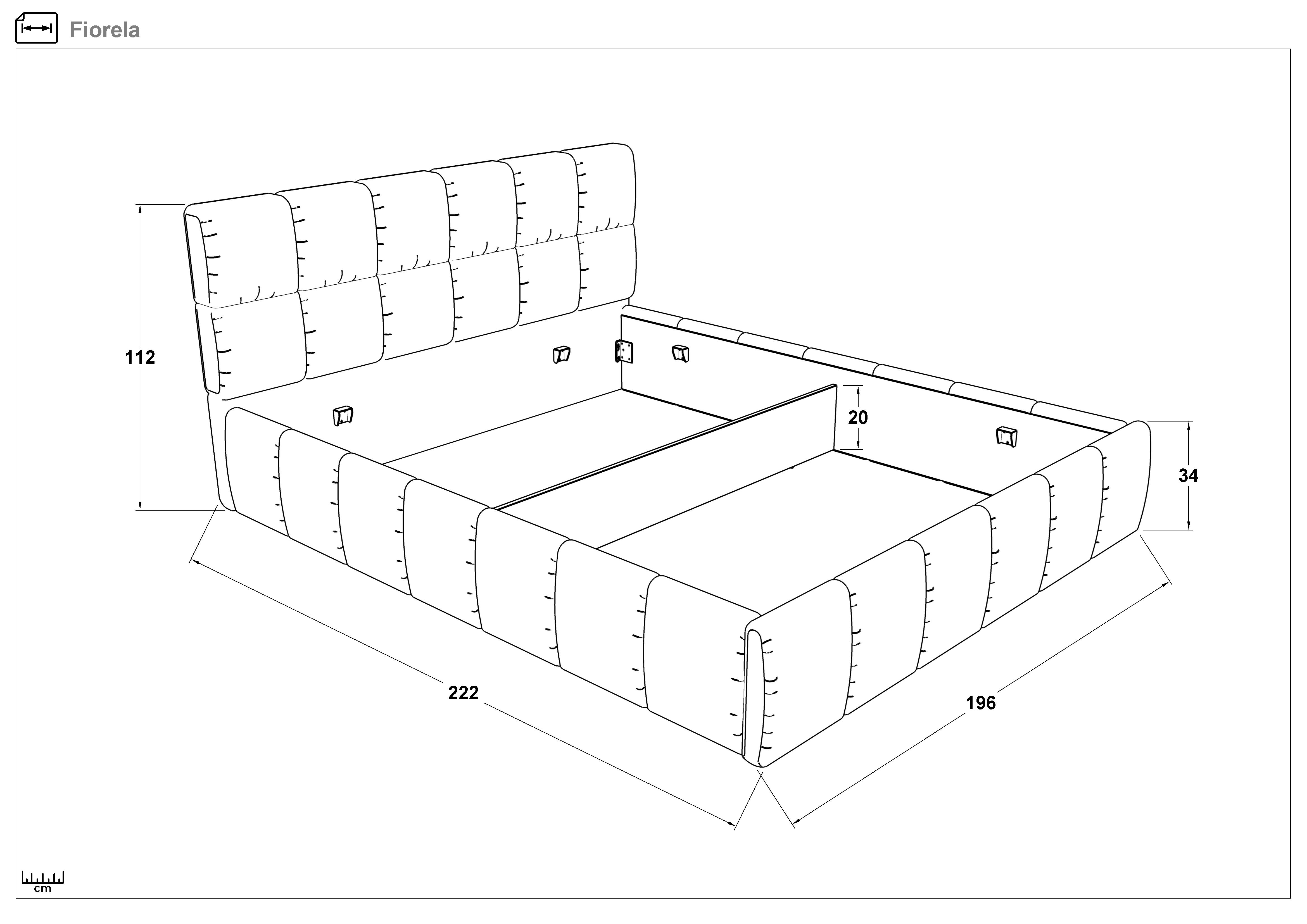 Pat dublu tapitat 180/200 Fiorela