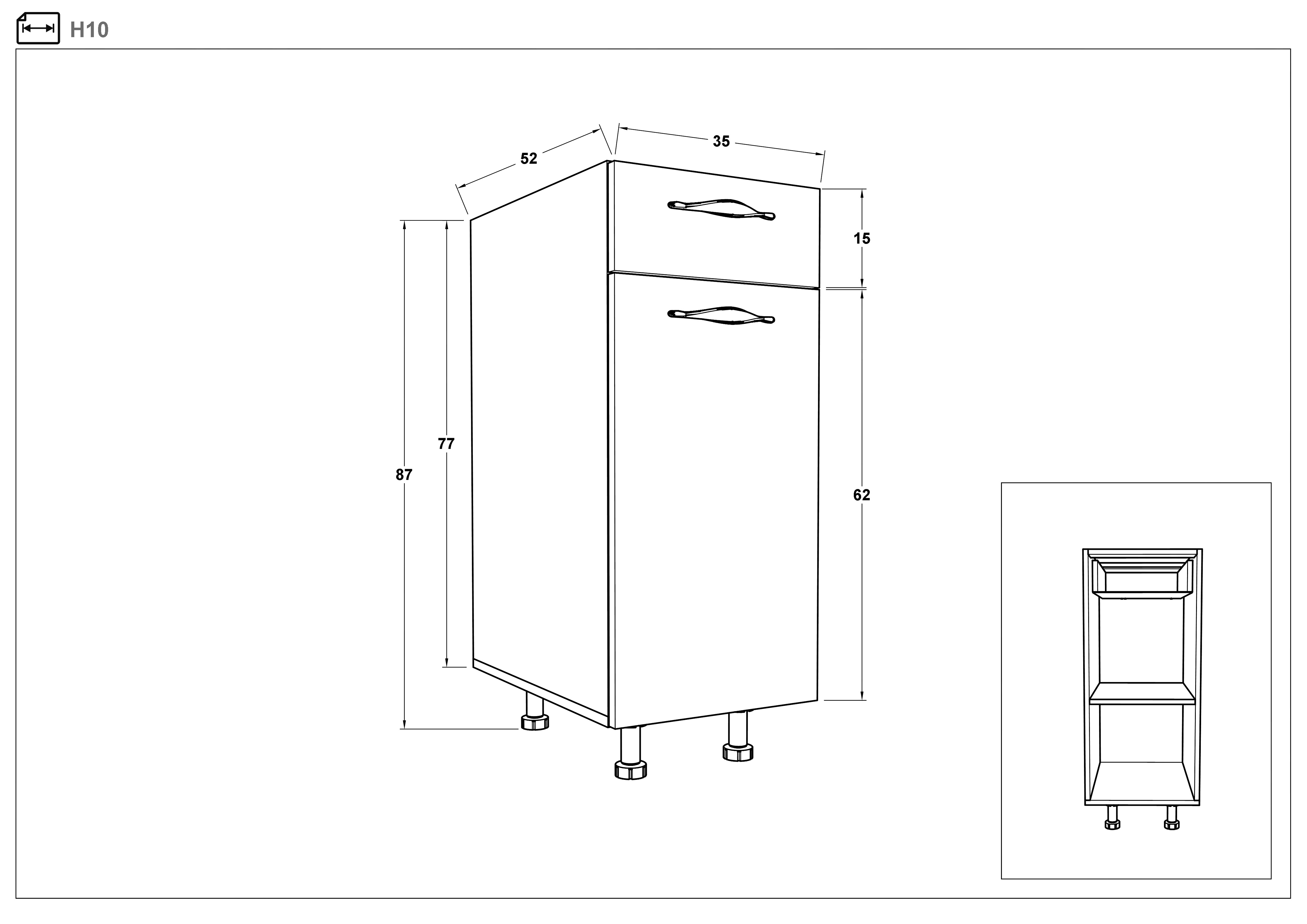 Размери на - Dulap de bucatarie Simon 10 Dulap de bucatarie Simon 10