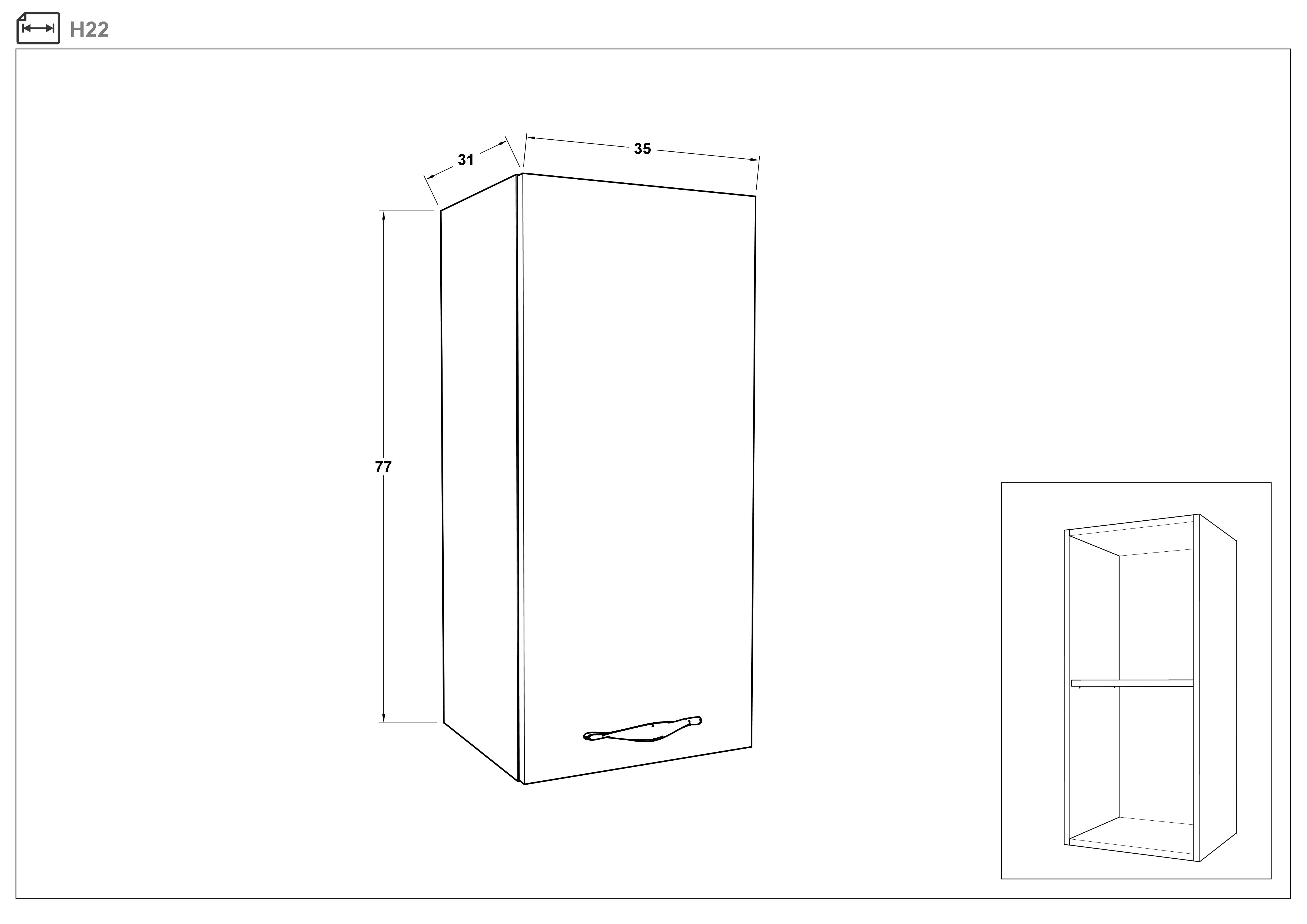 Размери на - Dulap de bucatarie Simon 22 Dulap de bucatarie Simon 22
