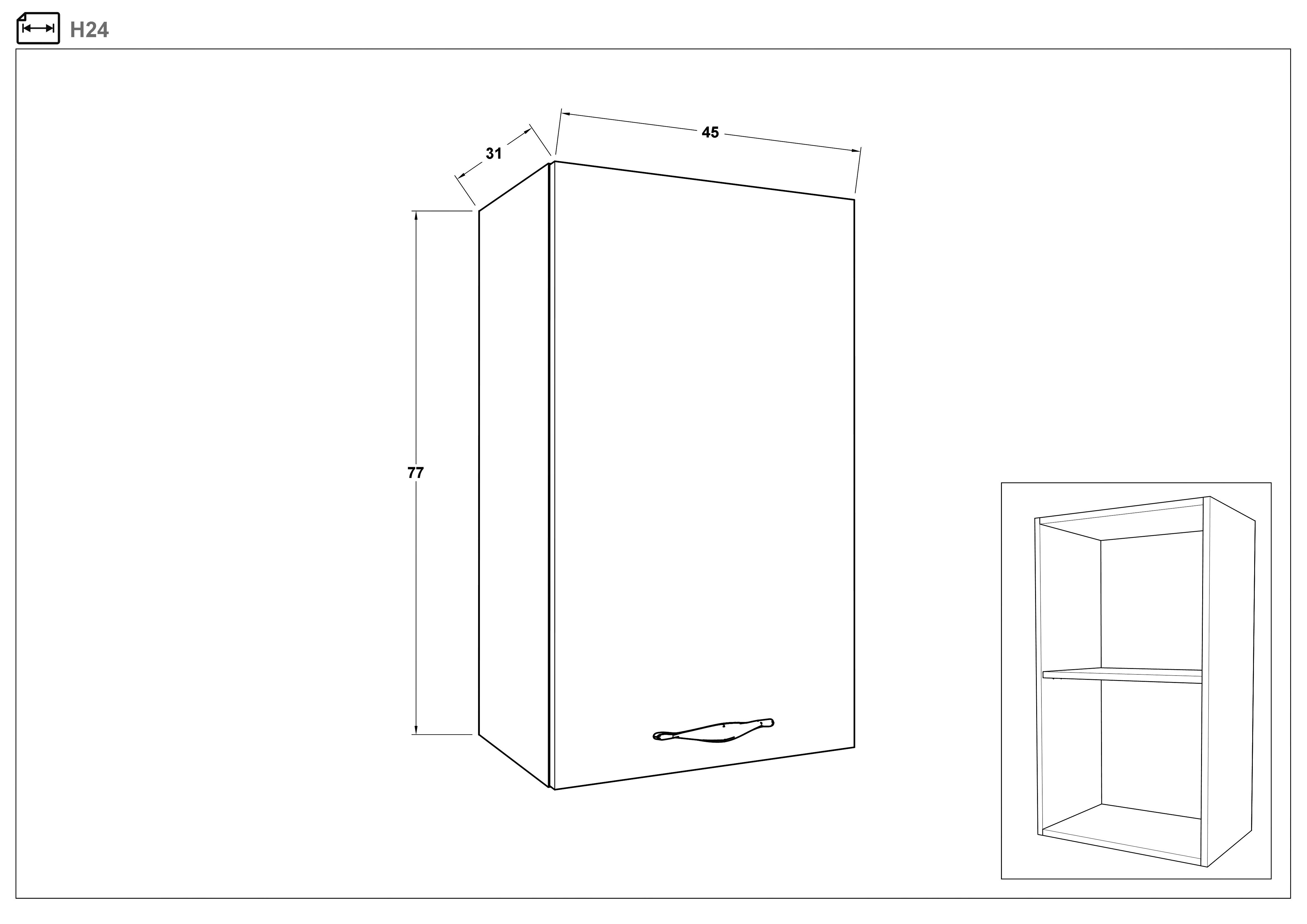 Размери на - Dulap de bucatarie Simon 24 Dulap de bucatarie Simon 24