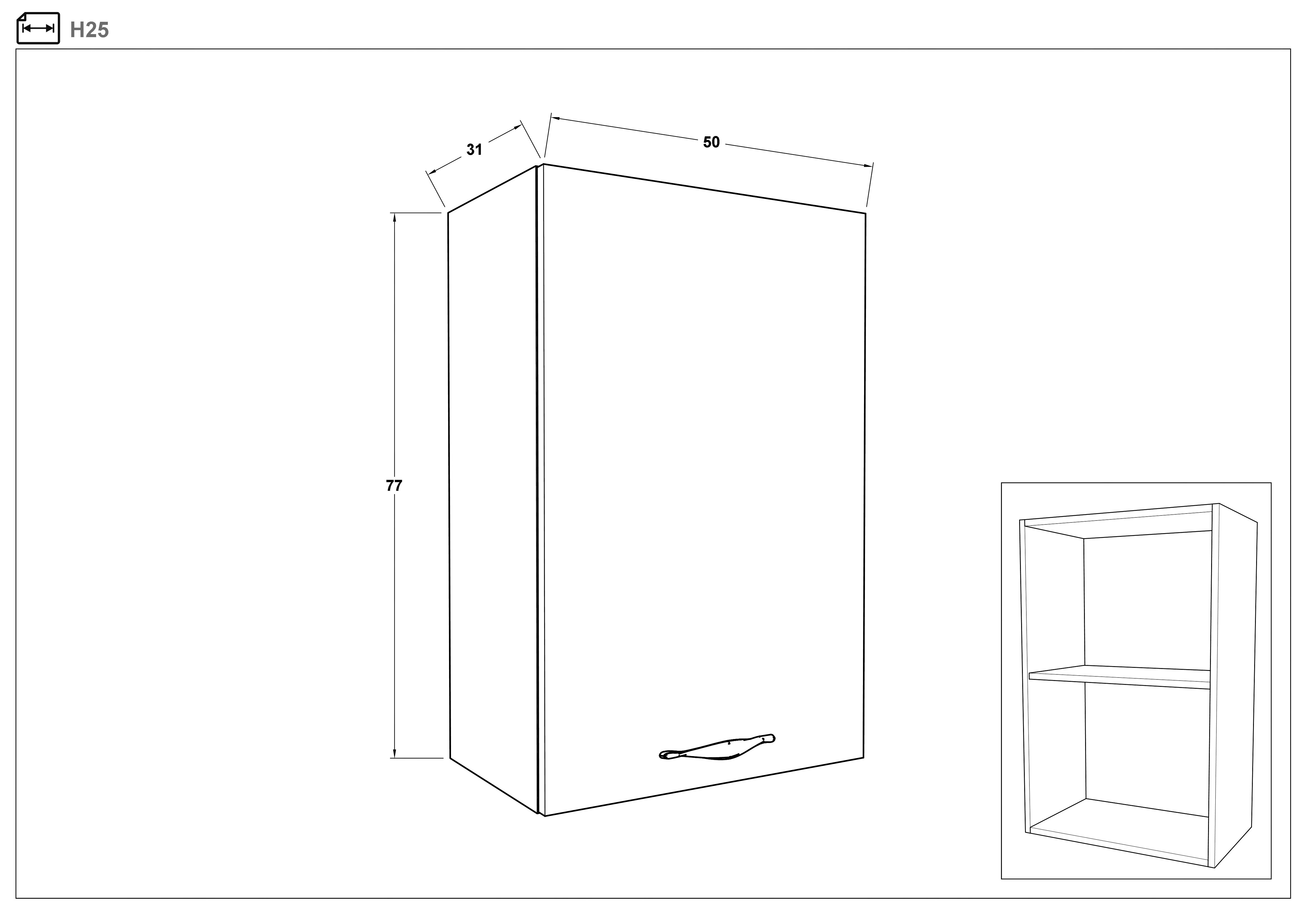 Размери на - Dulap de bucatarie Dakota 25 Dulap de bucatarie Dakota 25