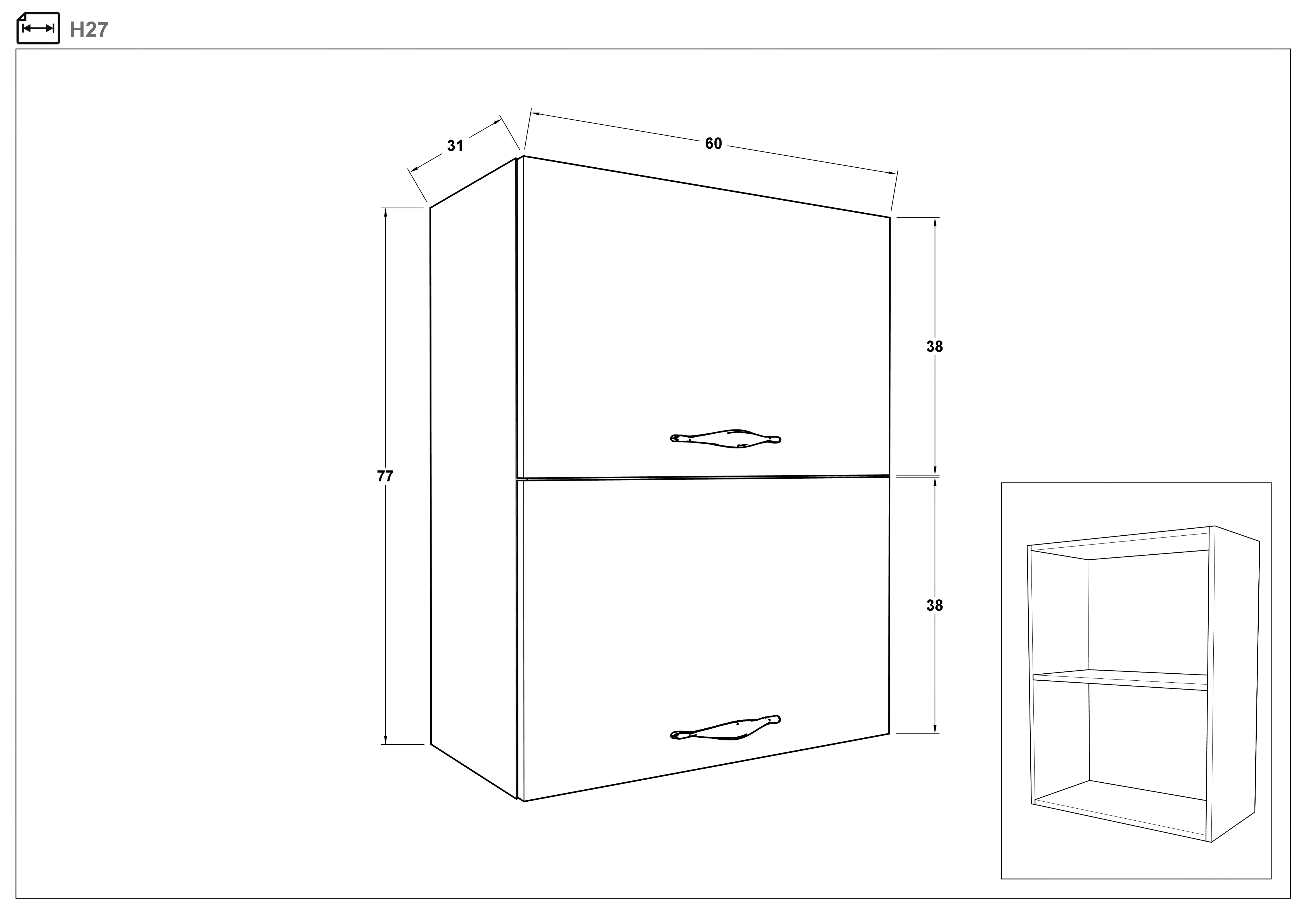 Размери на - Dulap de bucatarie Simon 27 Dulap de bucatarie Simon 27