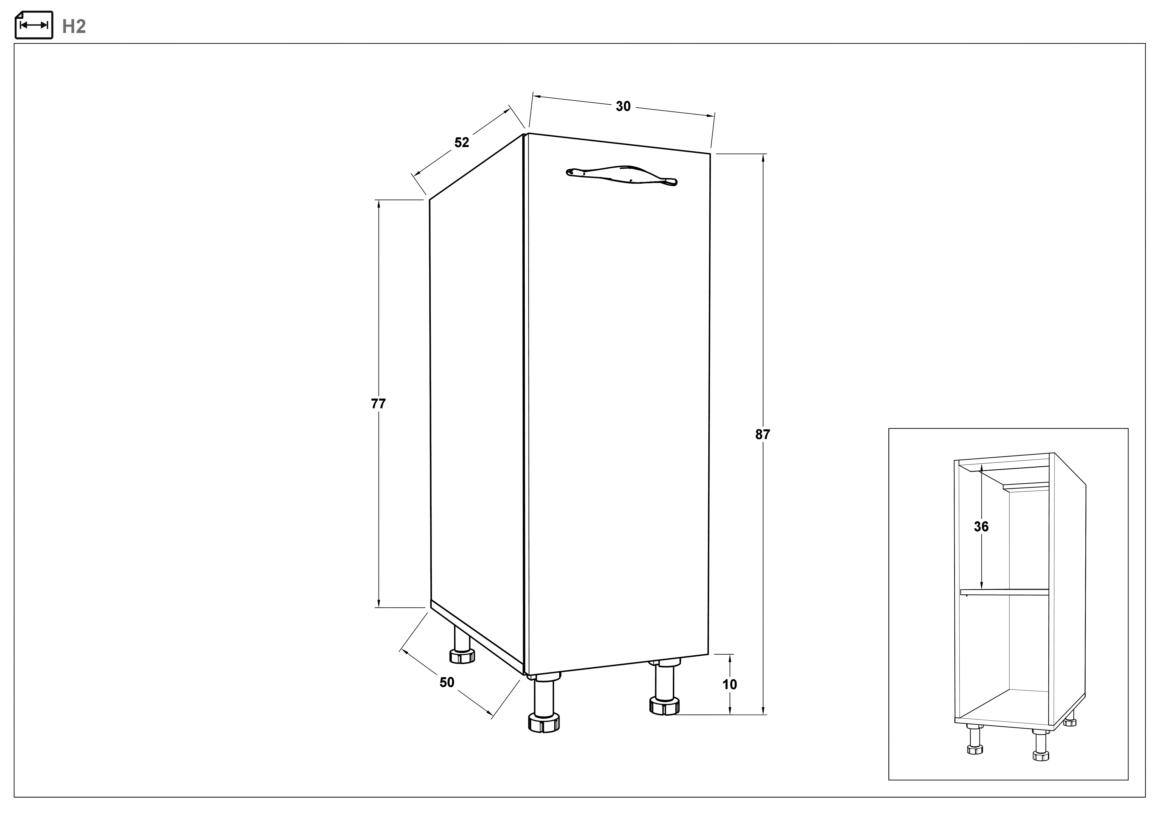 Размери на - Dulap de bucatarie Dakota 02 Dulap de bucatarie Dakota 02