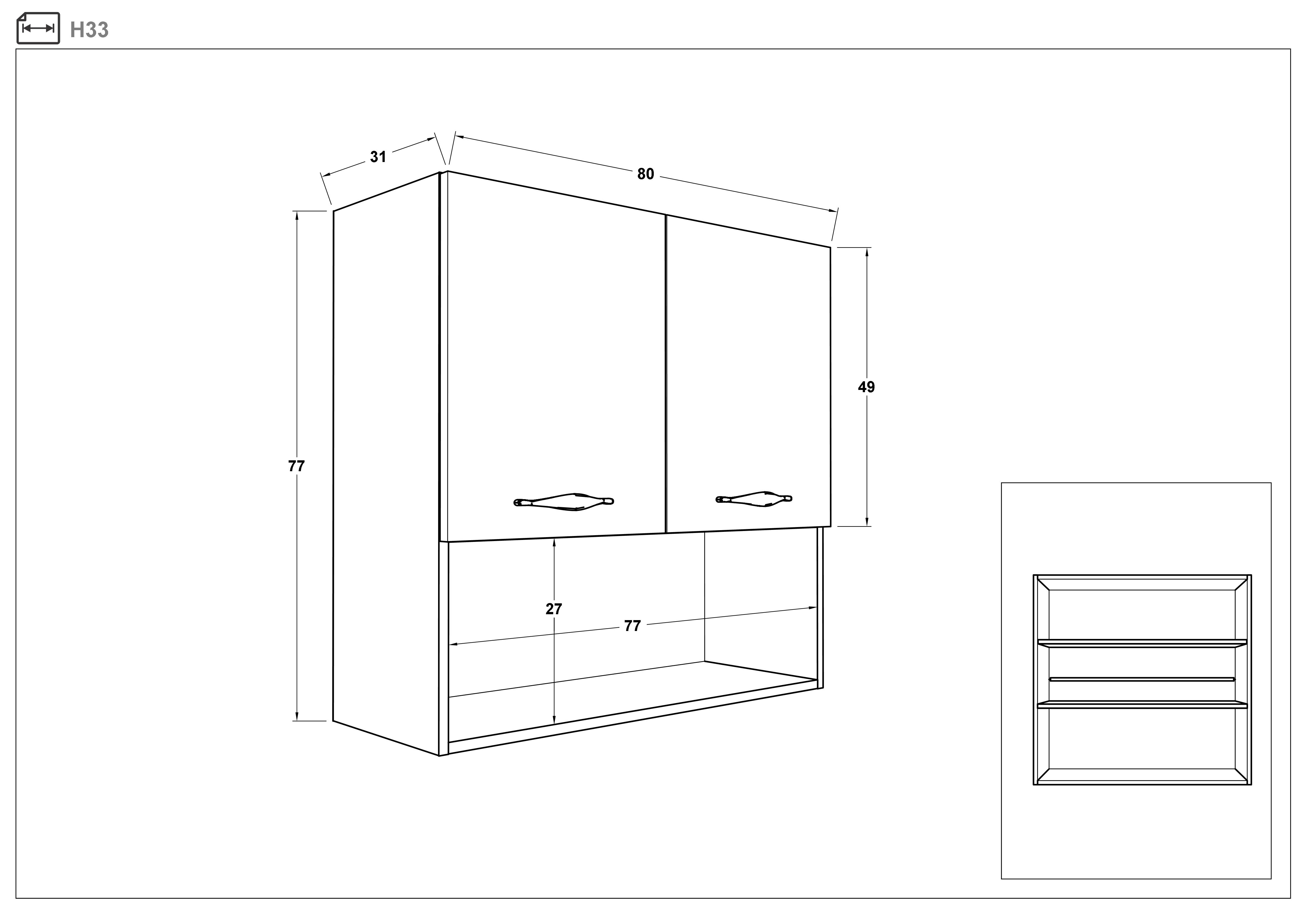Размери на - Dulap de bucatarie Matis 33 Dulap de bucatarie Matis 33
