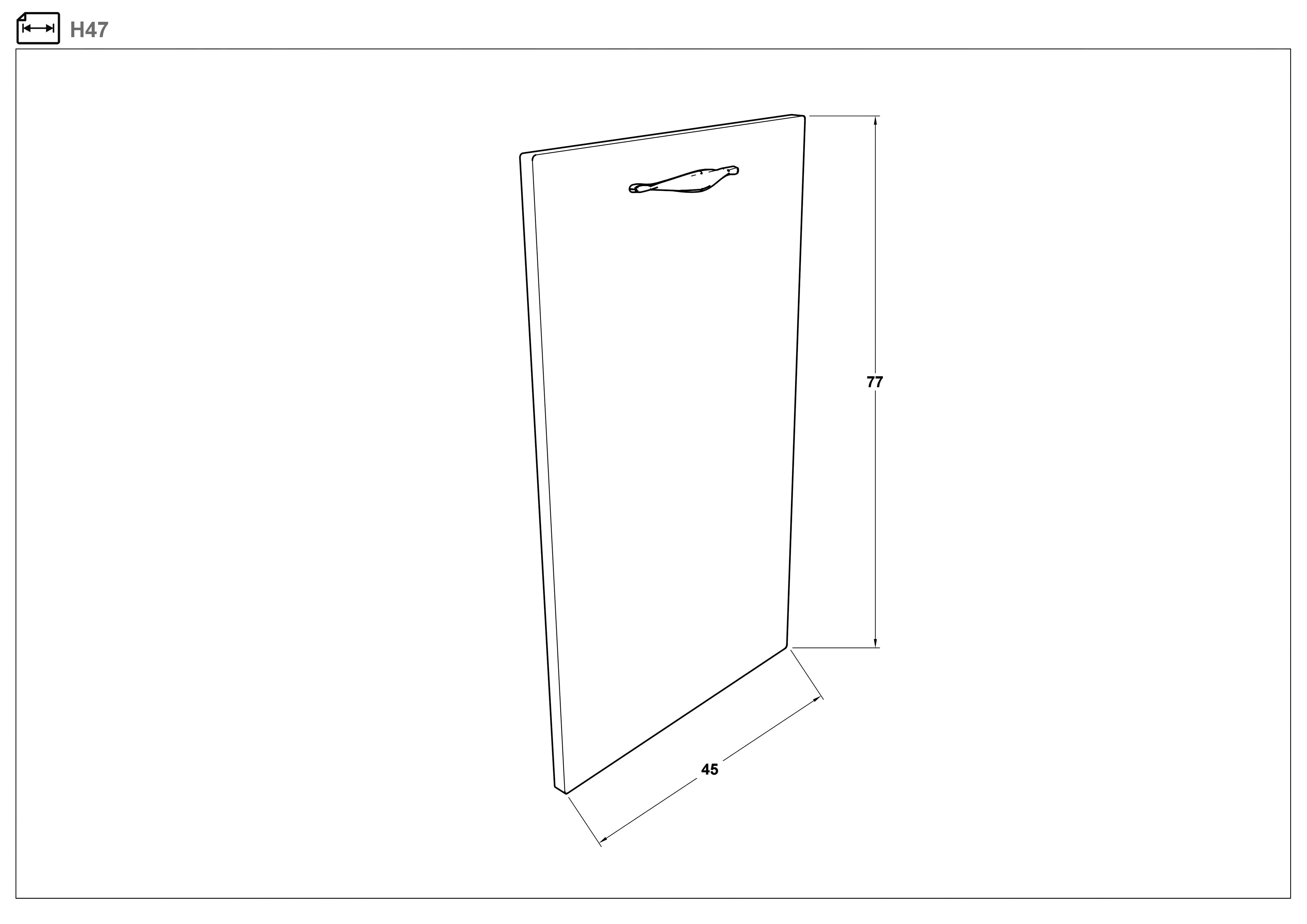 Размери на - Usa pentru masina de spalat vase Simon 47 Usa pentru masina de spalat vase Simon 47