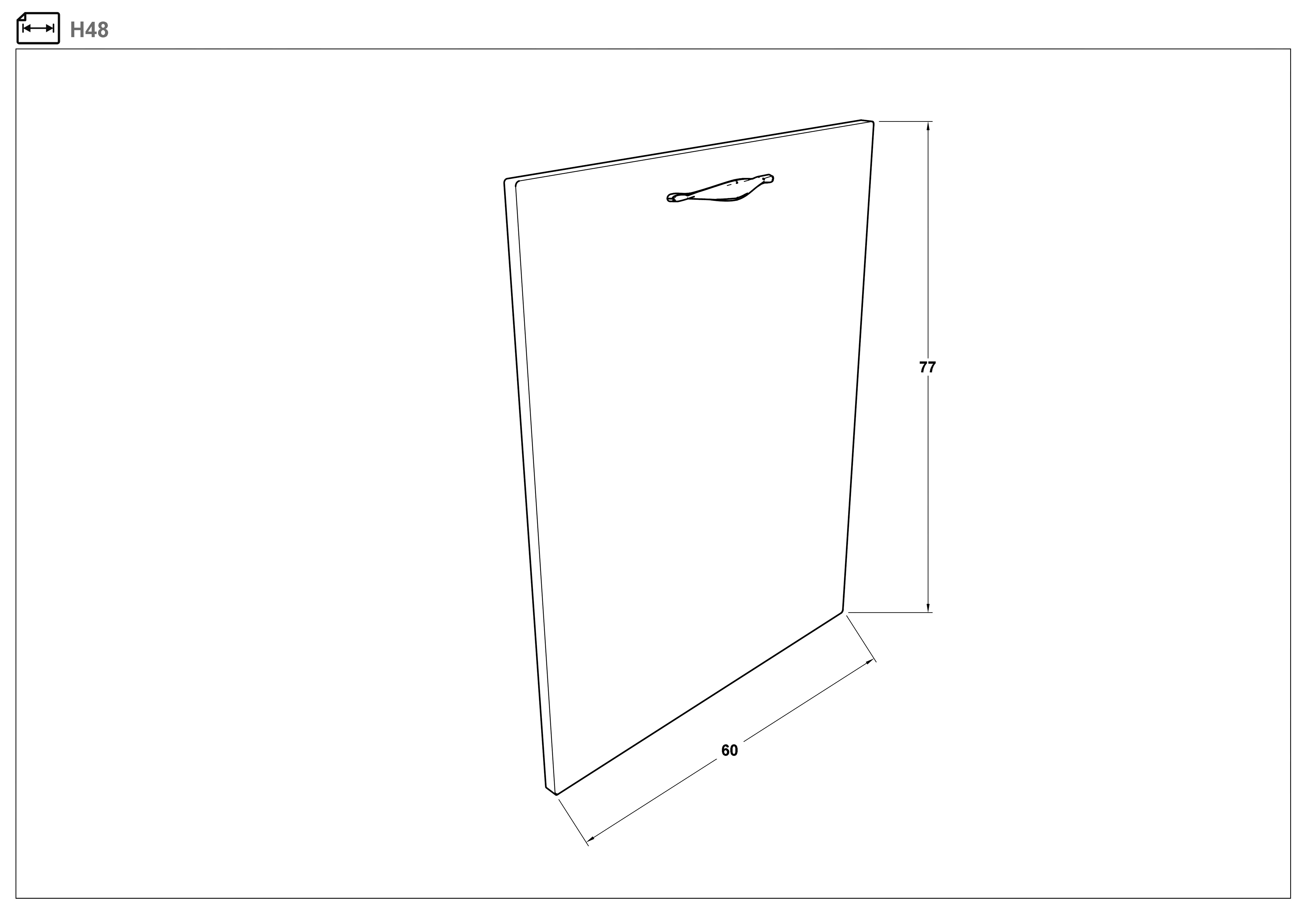 Размери на - Usa pentru electrocasnice incorporabile Dakota 48 Usa pentru electrocasnice incorporabile Dakota 48