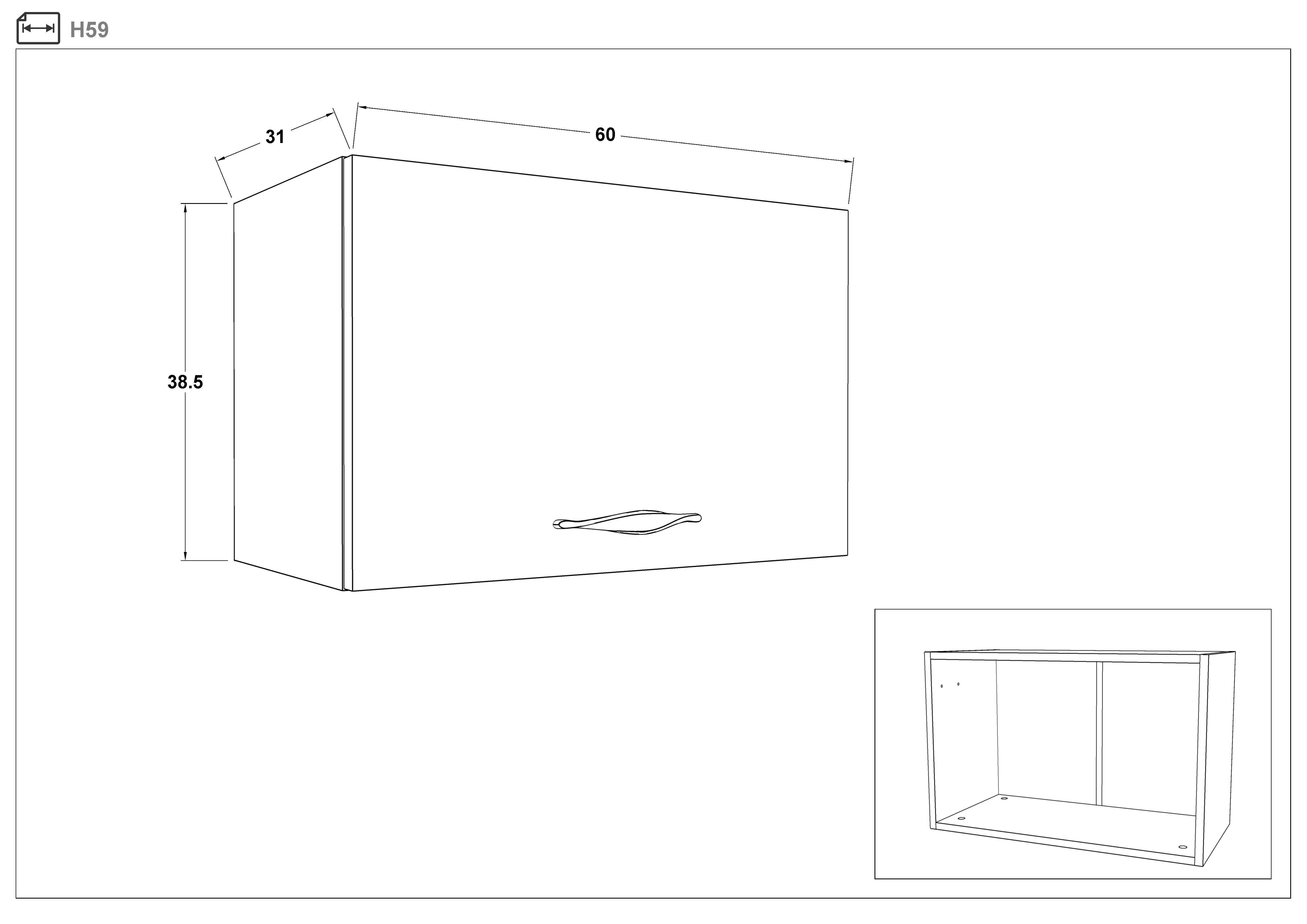Размери на - Dulap de bucatarie Simon 59 Dulap de bucatarie Simon 59