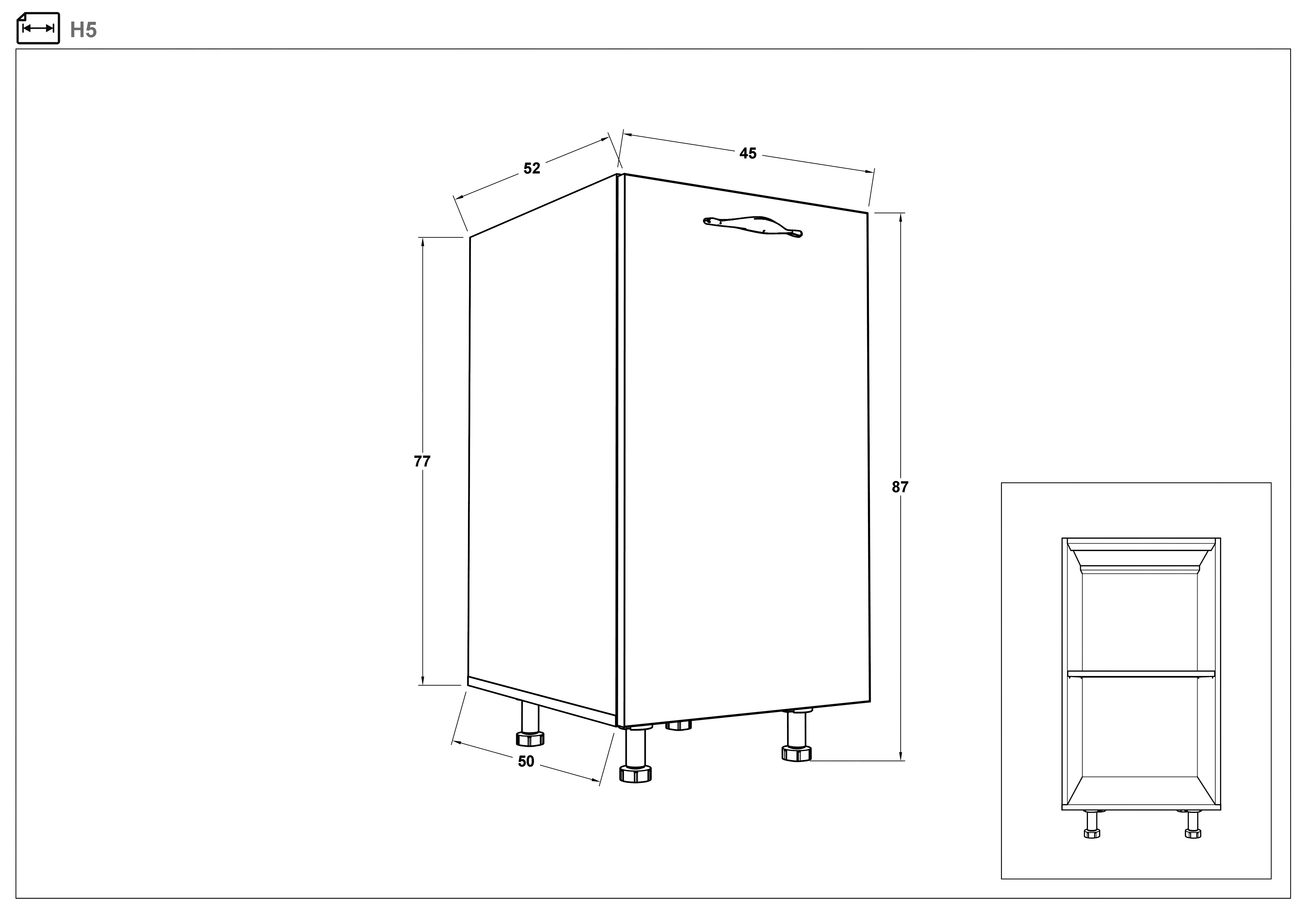 Размери на - Dulap de bucatarie Matis 05, stanga Dulap de bucatarie Matis 05, stanga