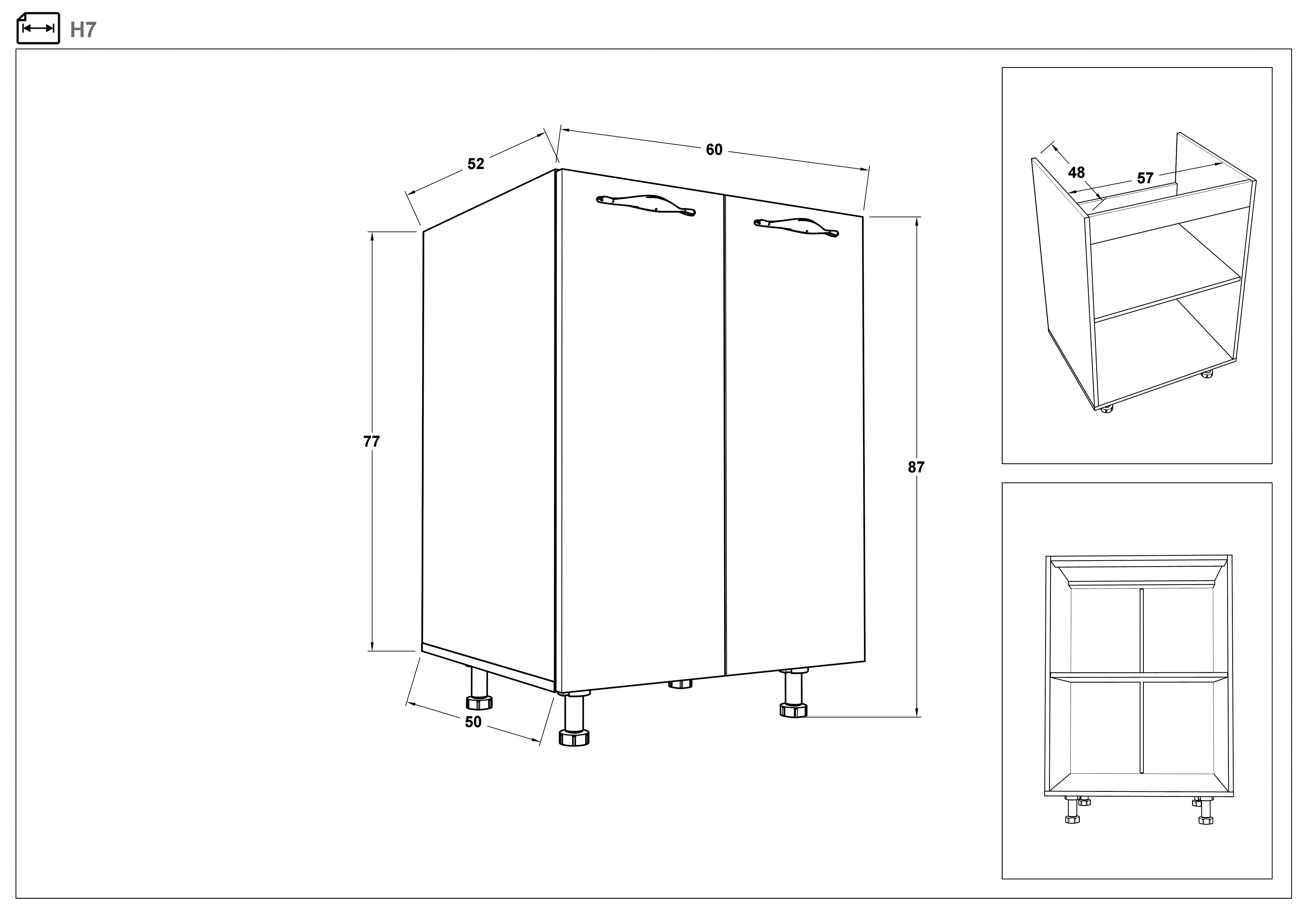 Размери на - Dulap de bucatarie Matis 07 Dulap de bucatarie Matis 07