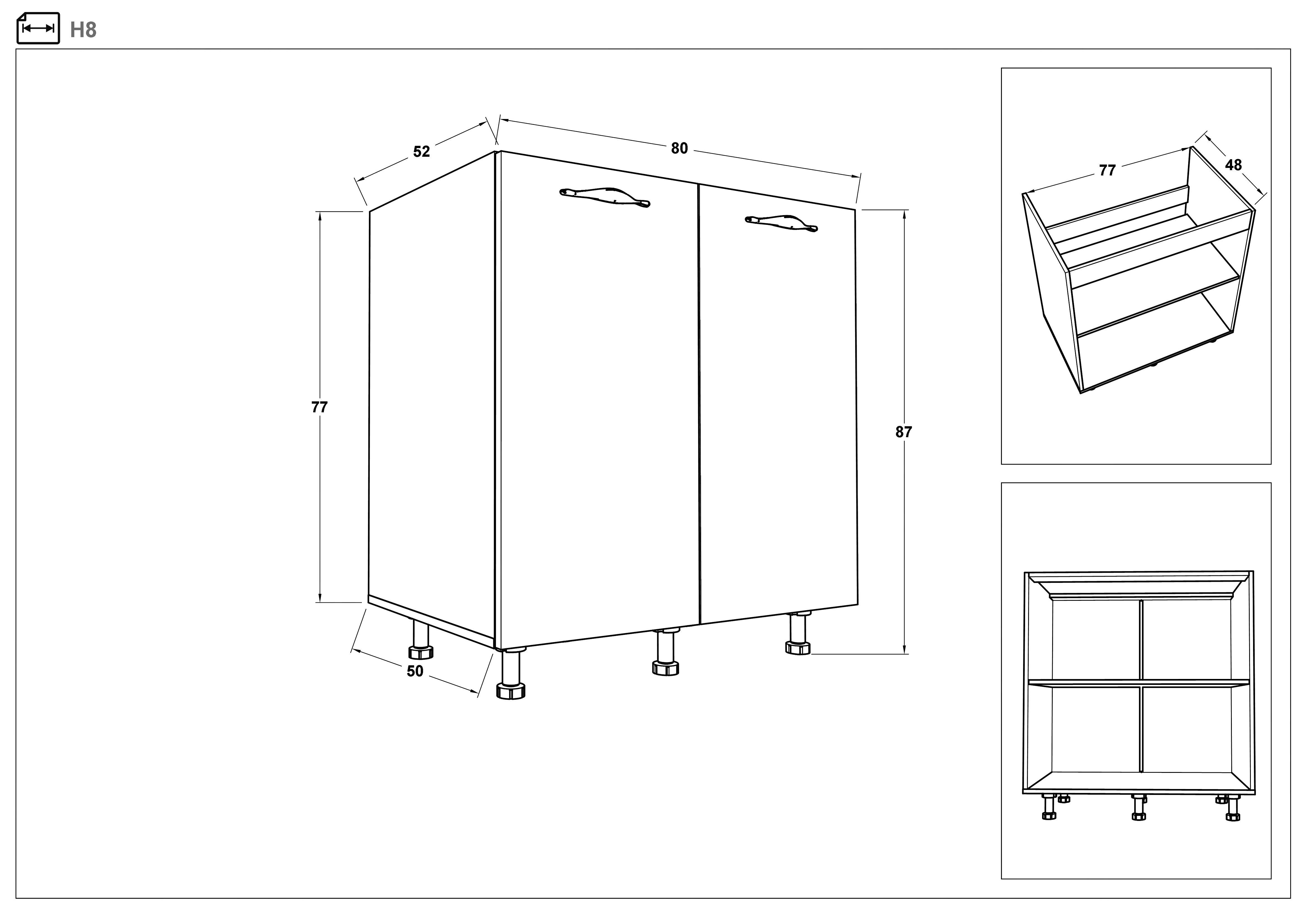 Размери на - Dulap de bucatarie Matis 08 Dulap de bucatarie Matis 08