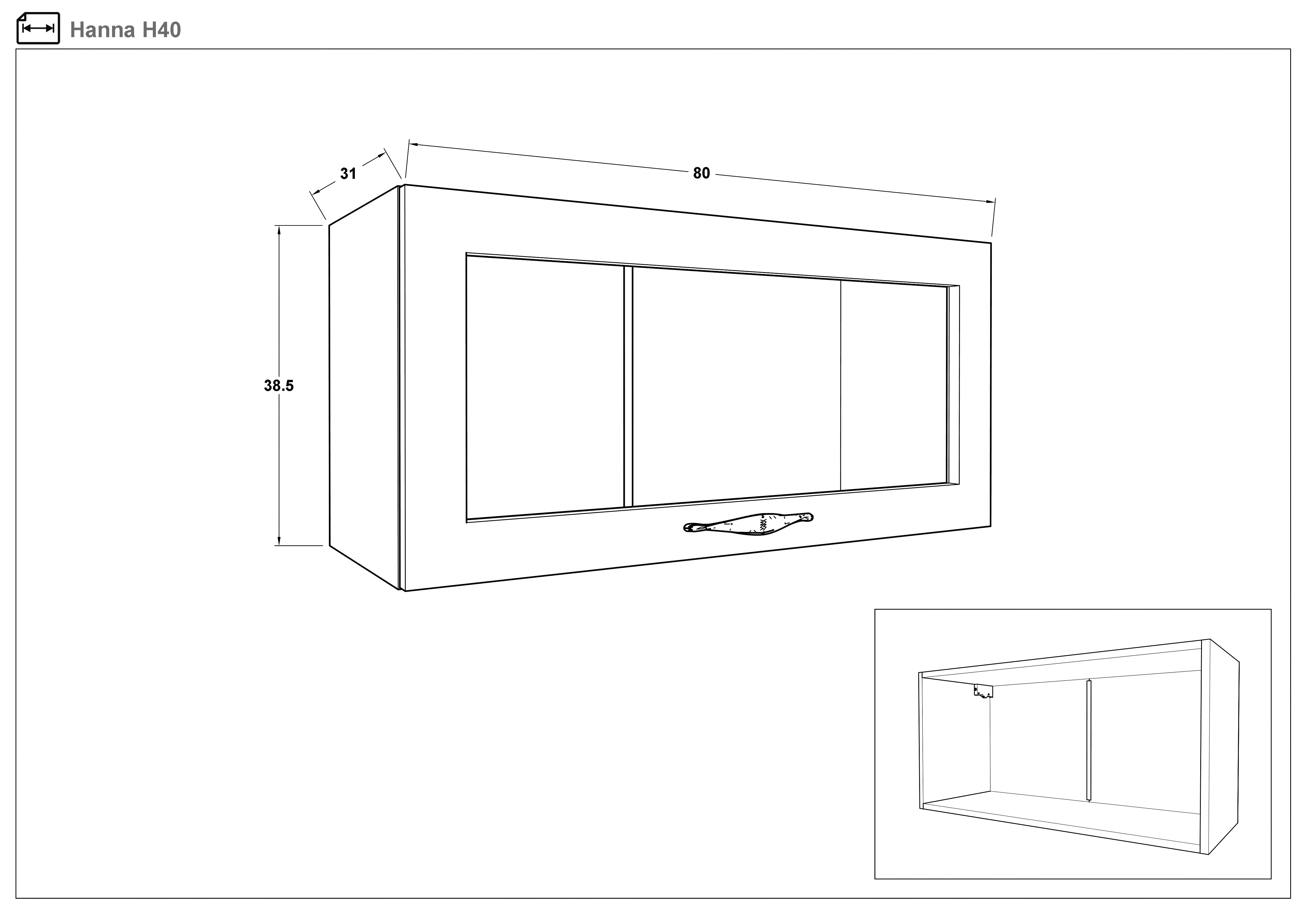 Dulap-vitrina de bucatarie Sena 40
