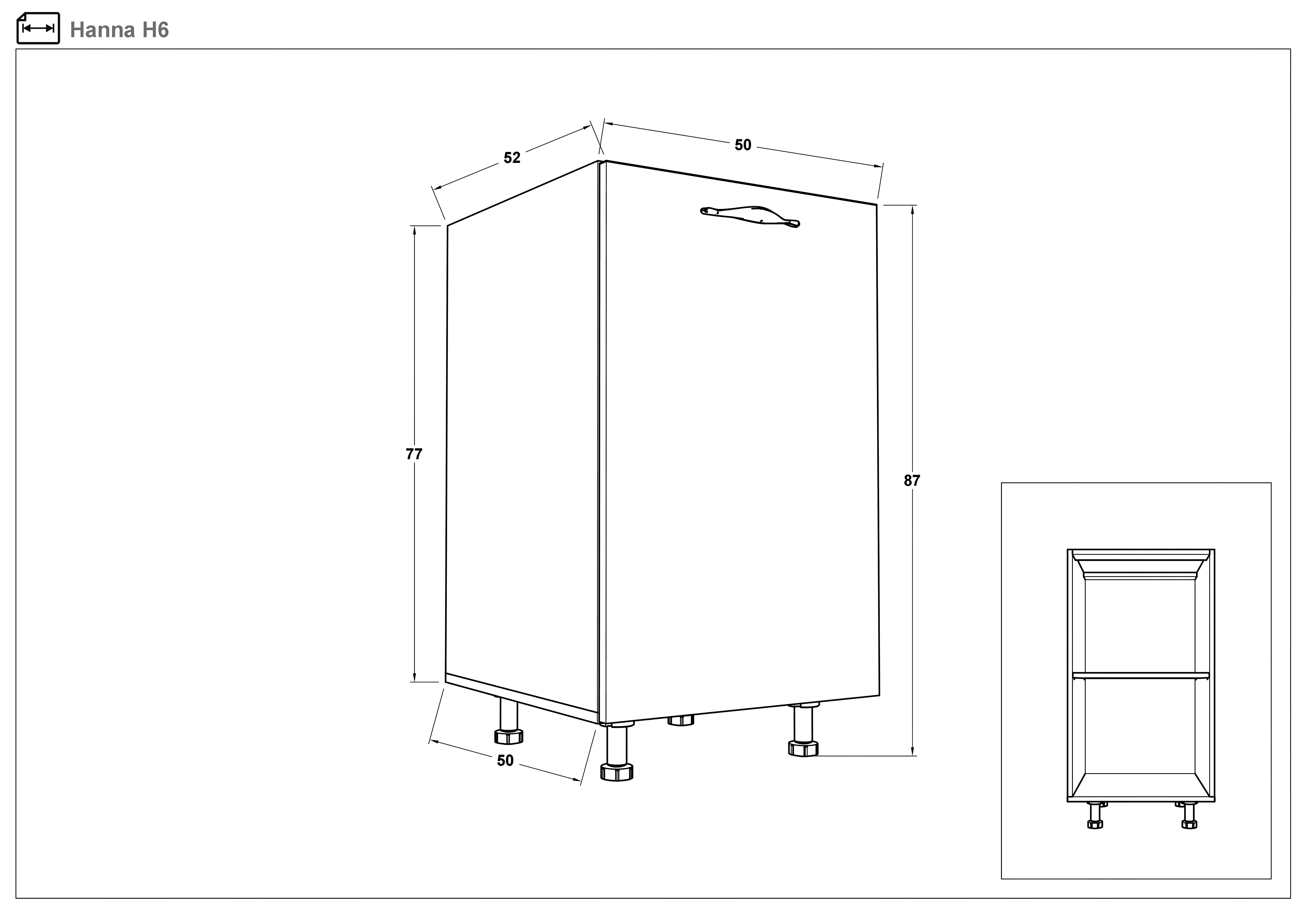 Размери на - Dulap de bucatarie Hana 06 Dulap de bucatarie Hana 06