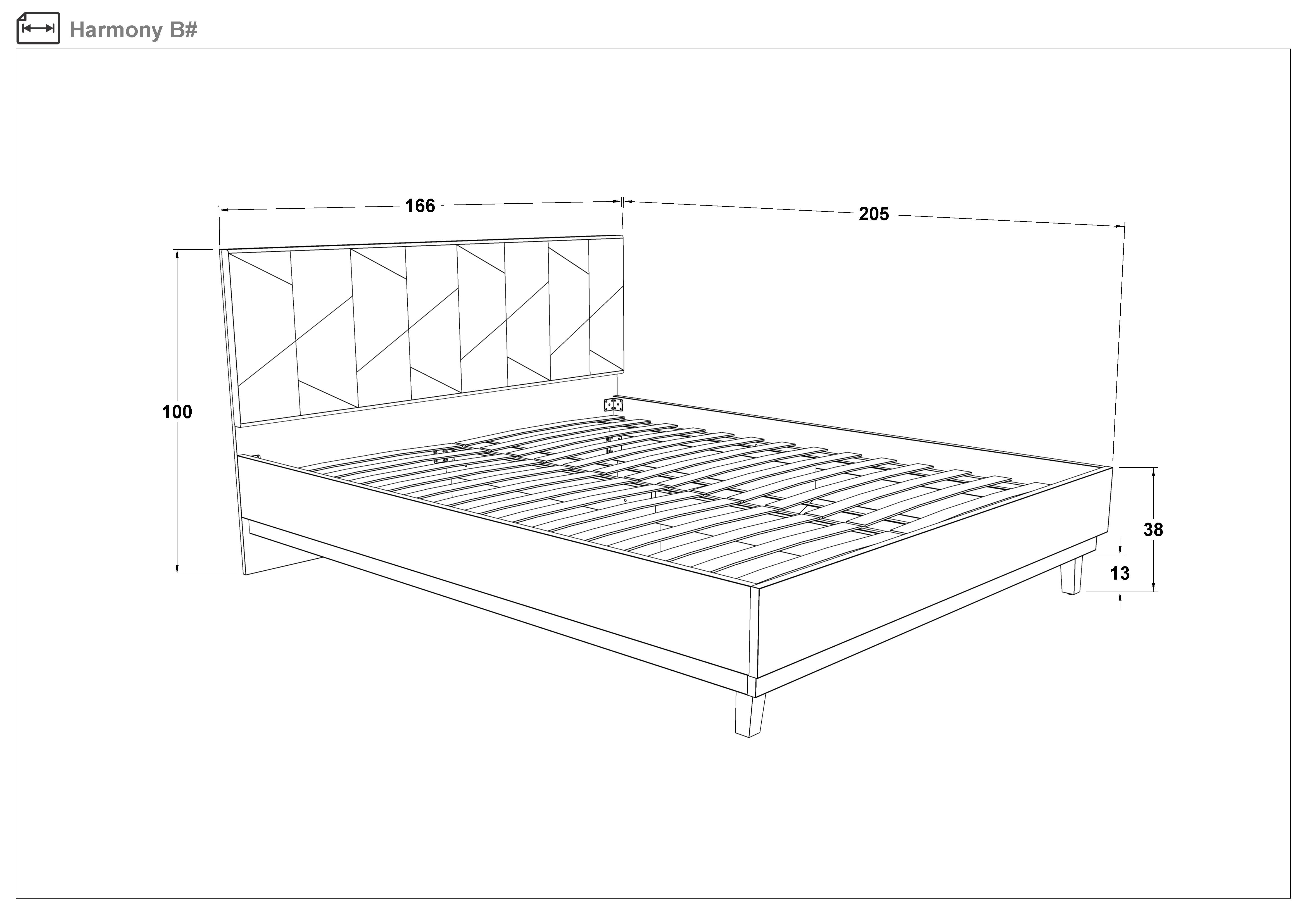 Размери на - Pat dublu 160/200 Harmony Pat dublu 160/200 Harmony