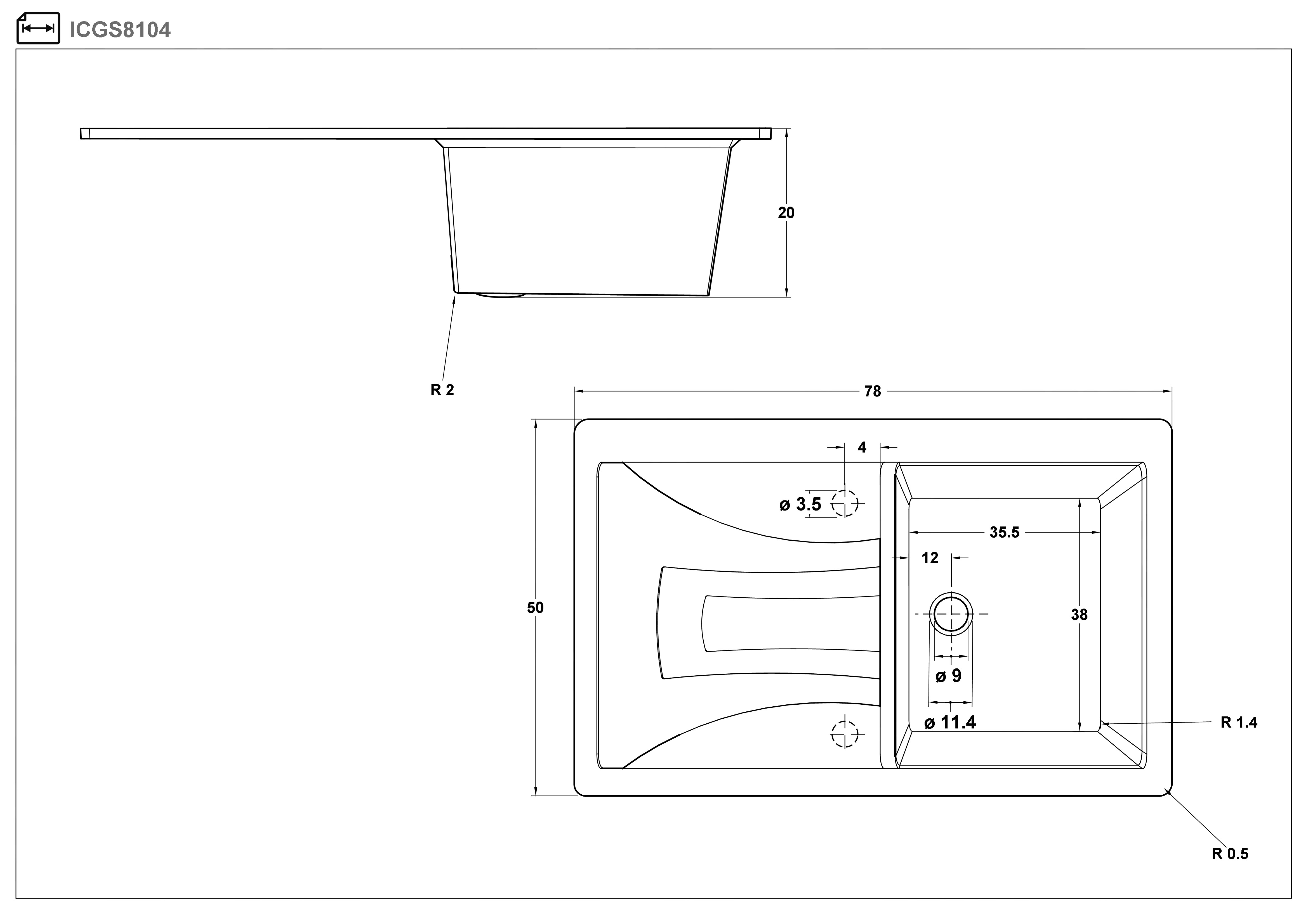 Chiuveta din granit ICGS8104