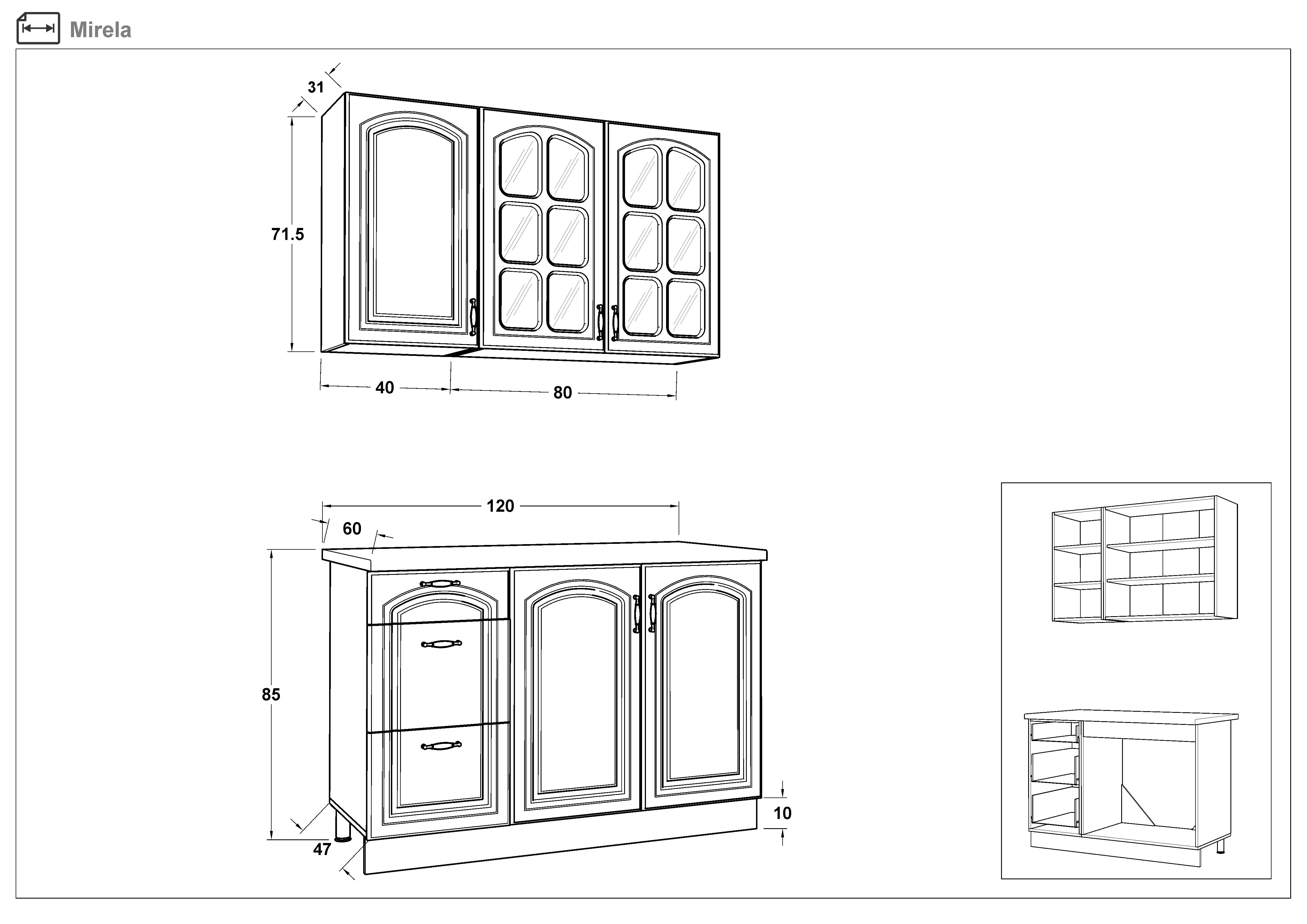 Bucatarie 1.2 metri Mirela
