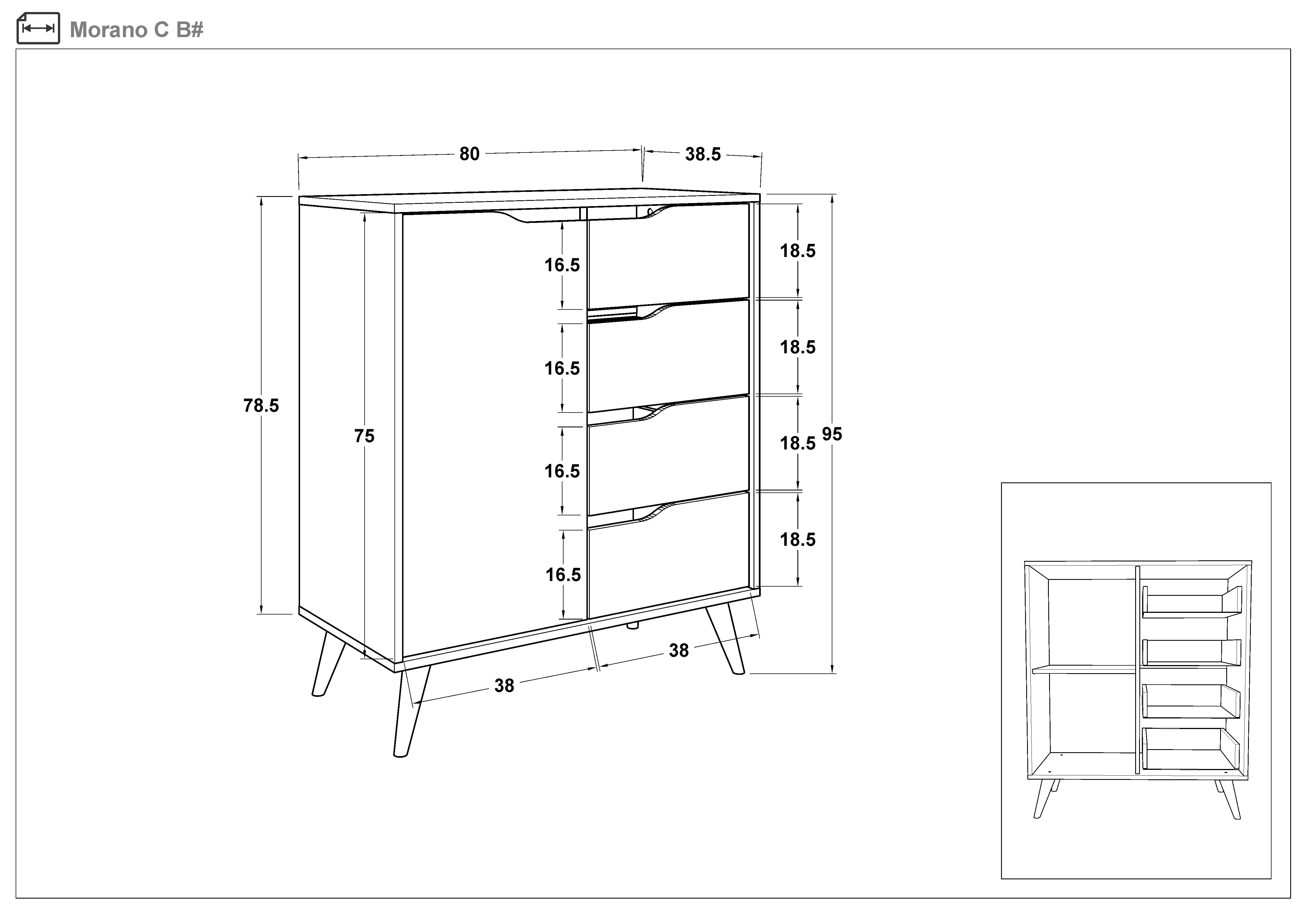 Размери на - Comoda Morano C Comoda Morano C