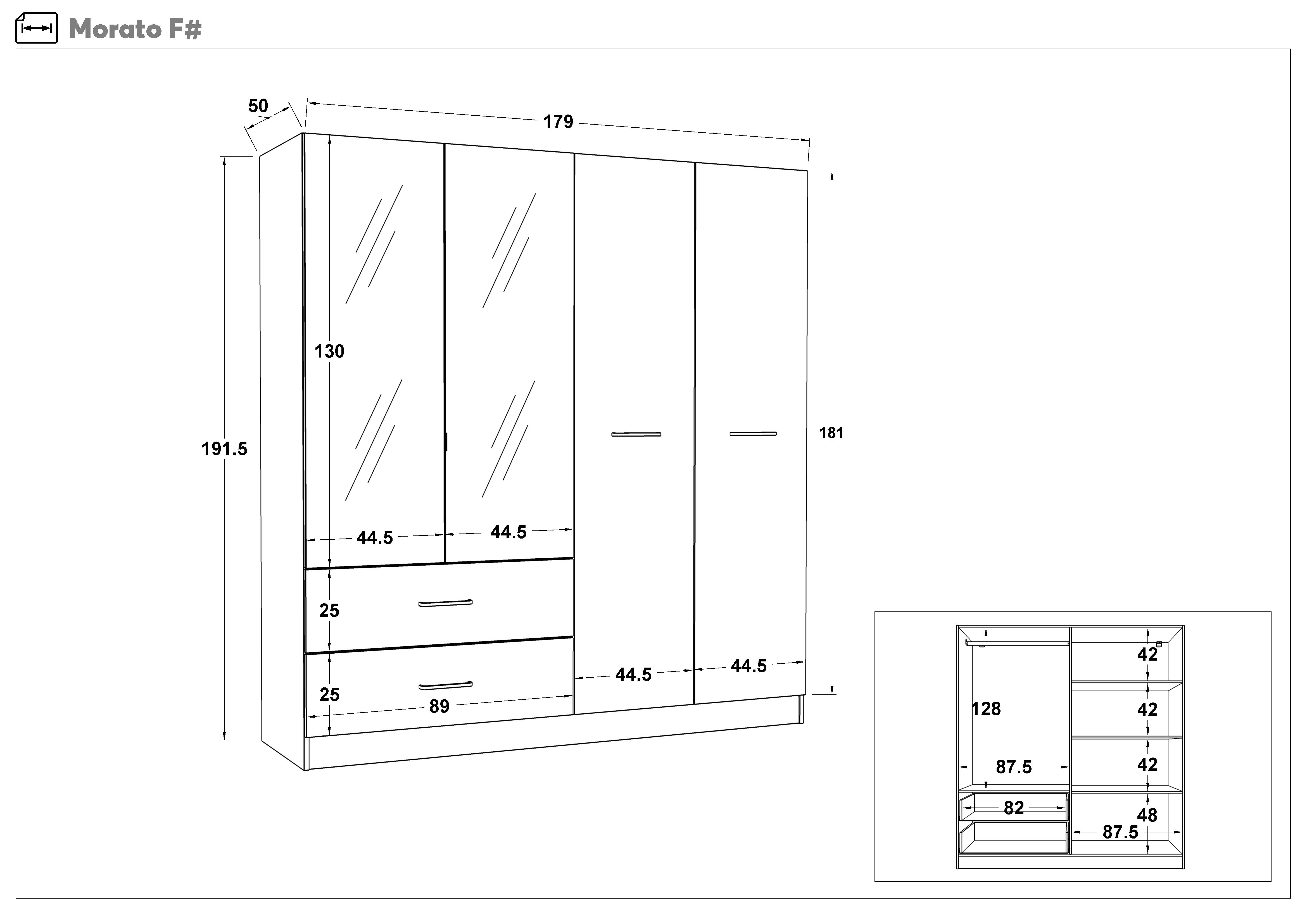 Set dormitor pentru saltea 160/200 + iluminare LED Morato